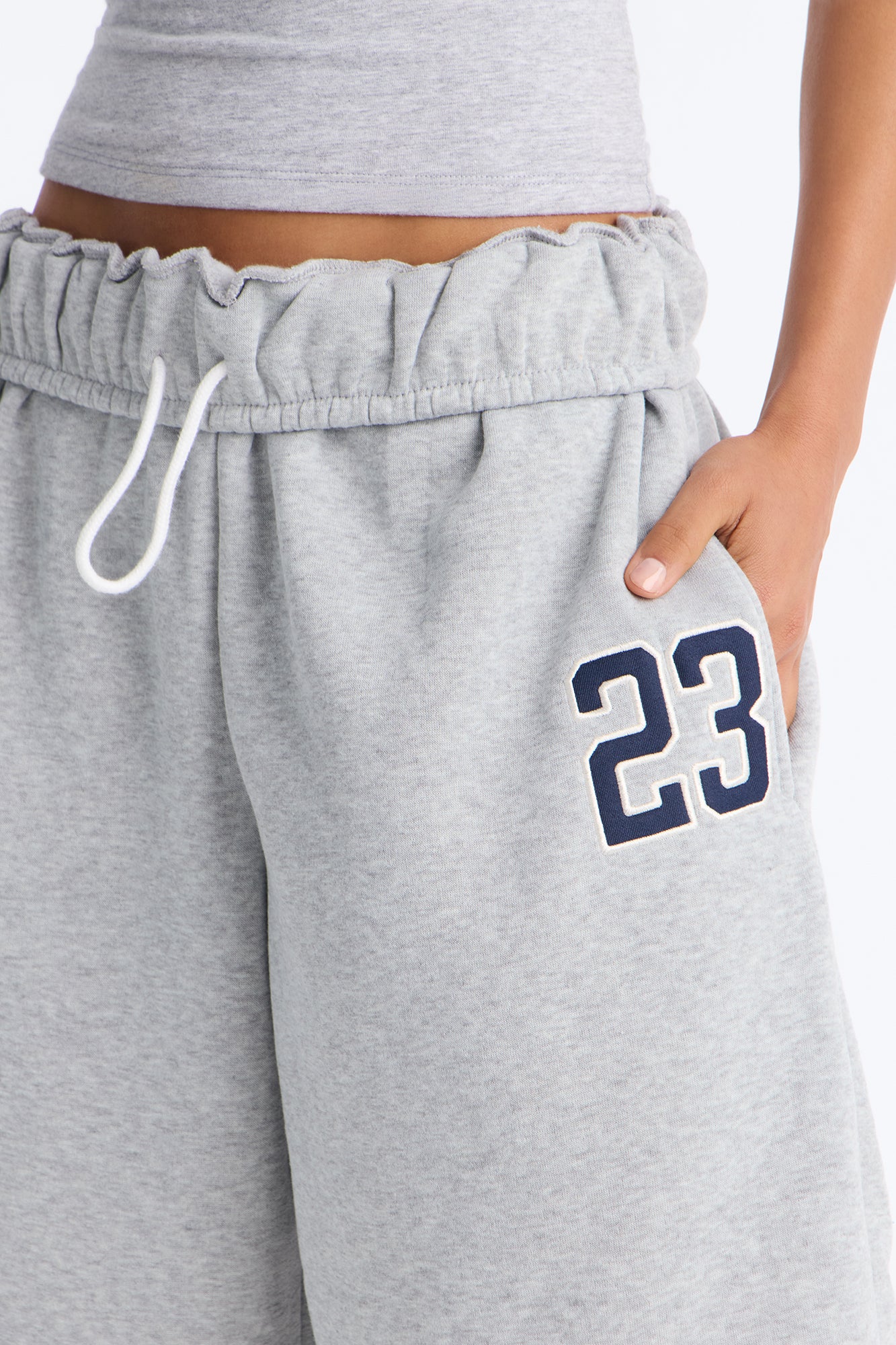 Tessa Fleece Sweatshort - Heather Grey