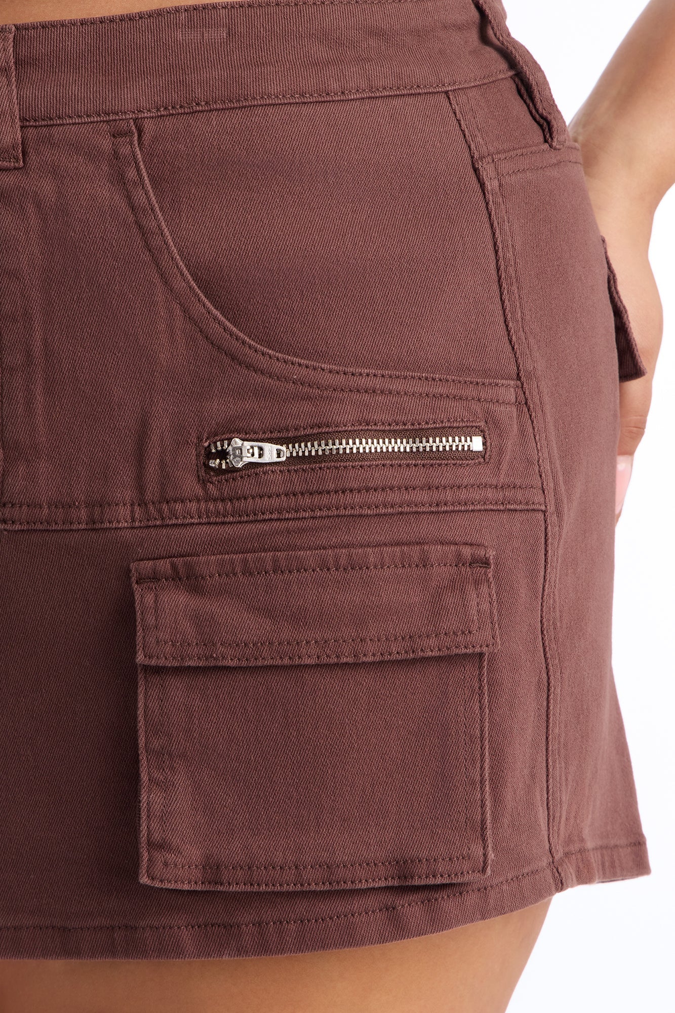 Feel The Pressure Cargo Mini Skort - Brown