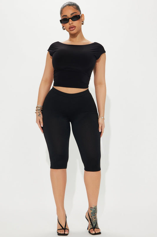 Just A Sip Capri Legging - Black