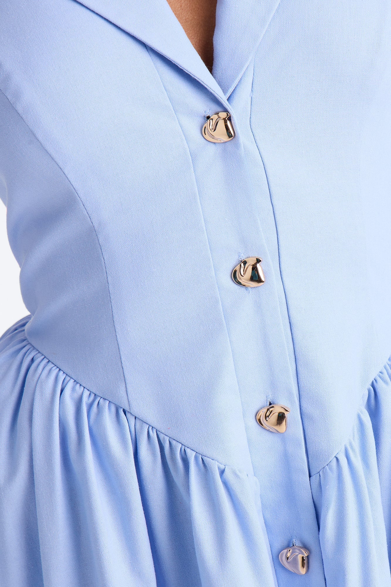 Giselle Collar Halter Midi Dress - Blue