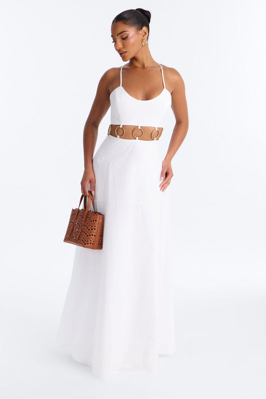 Paulina Poplin Maxi Dress - White