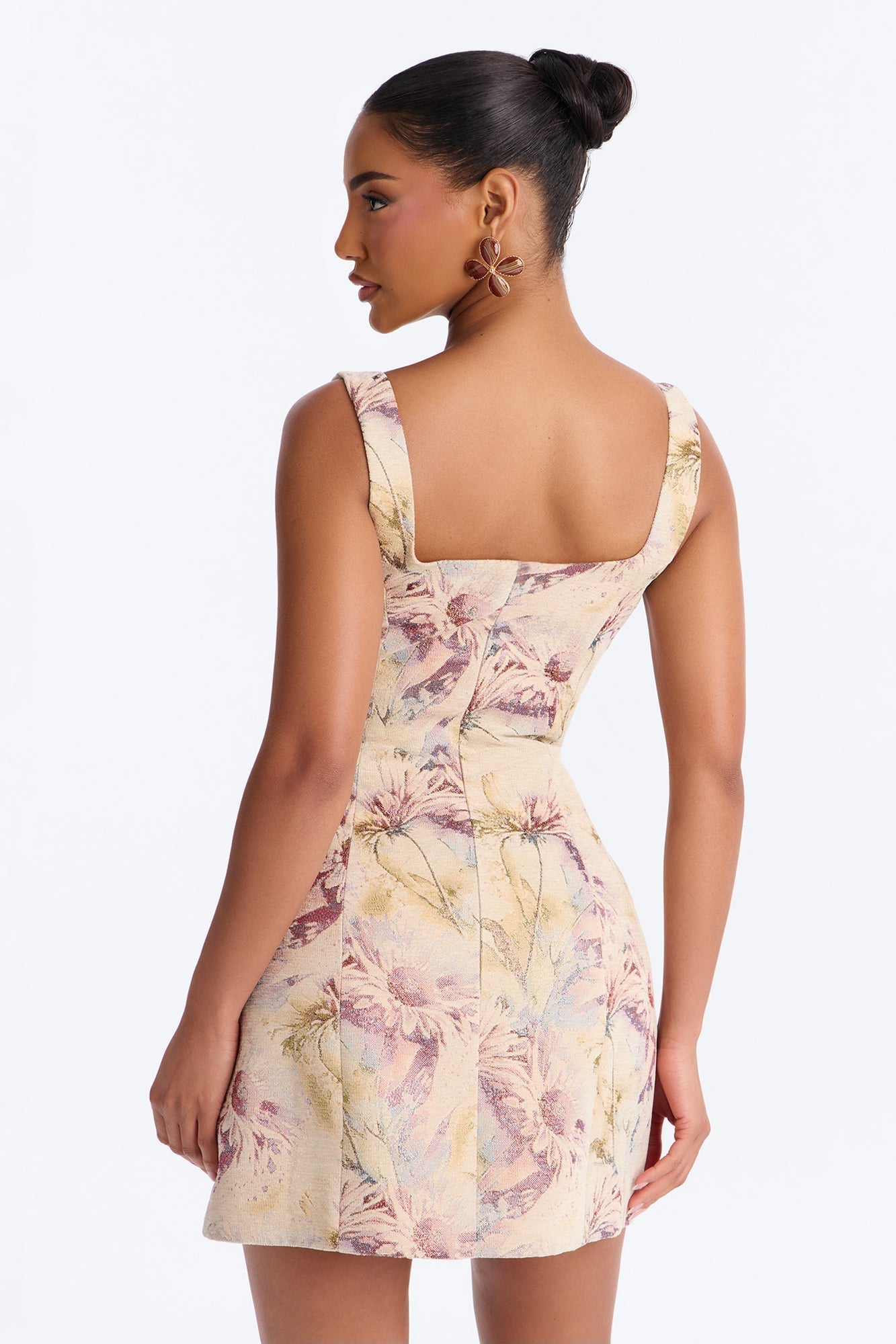 Noelle Floral Jacquard Mini Dress - Natural/Combo