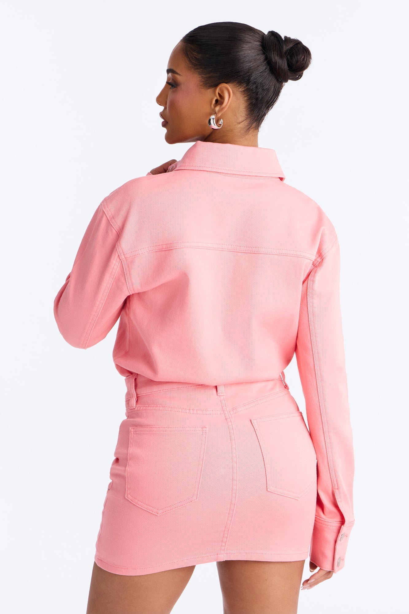 Belleville Denim Mini Dress - Pink