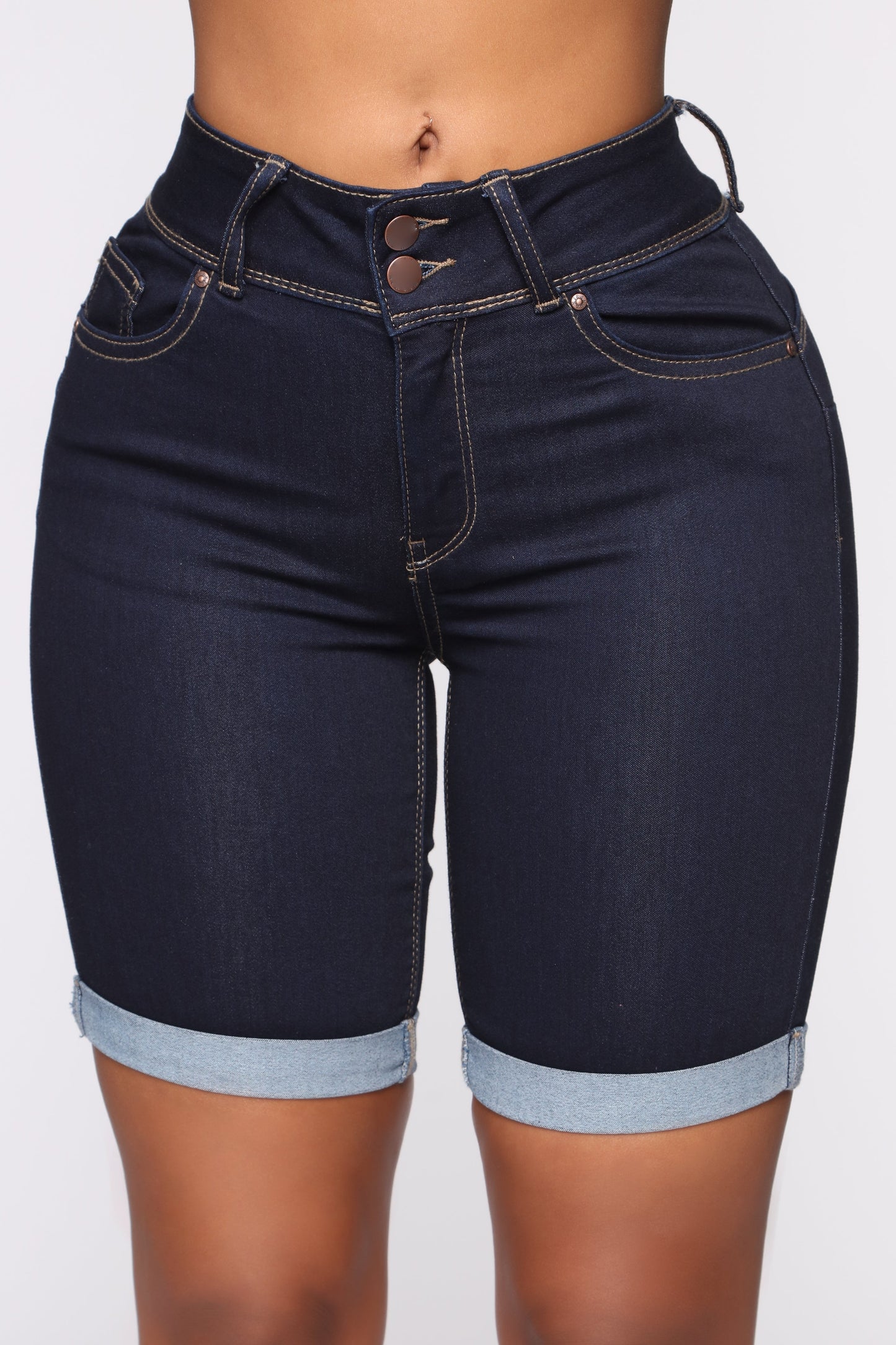 Lift Me Up Bermuda Shorts - Dark Denim