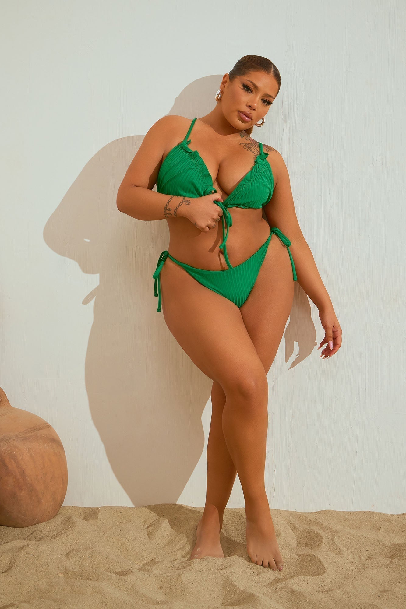 Ariel Ruched 2 Piece Bikini - Green
