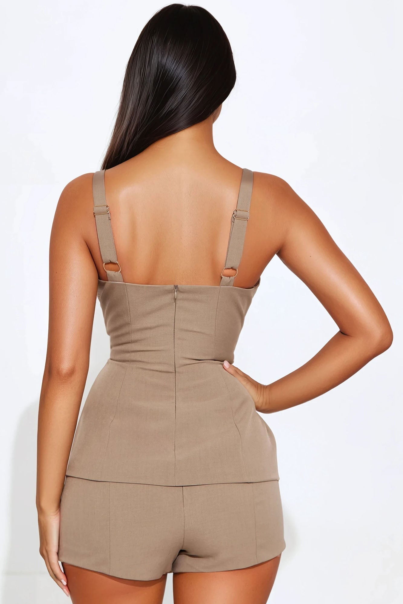 Business Only Belted Top - Taupe