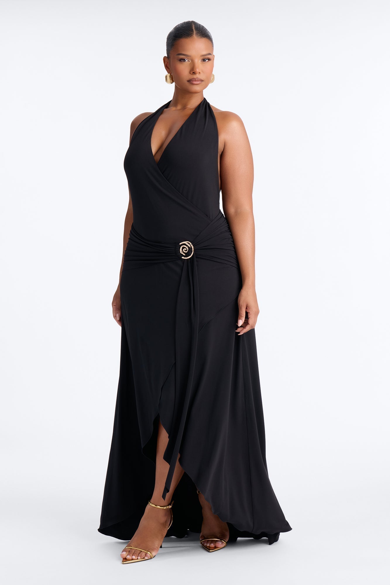 Astrid Asymmetrical Maxi Dress - Black