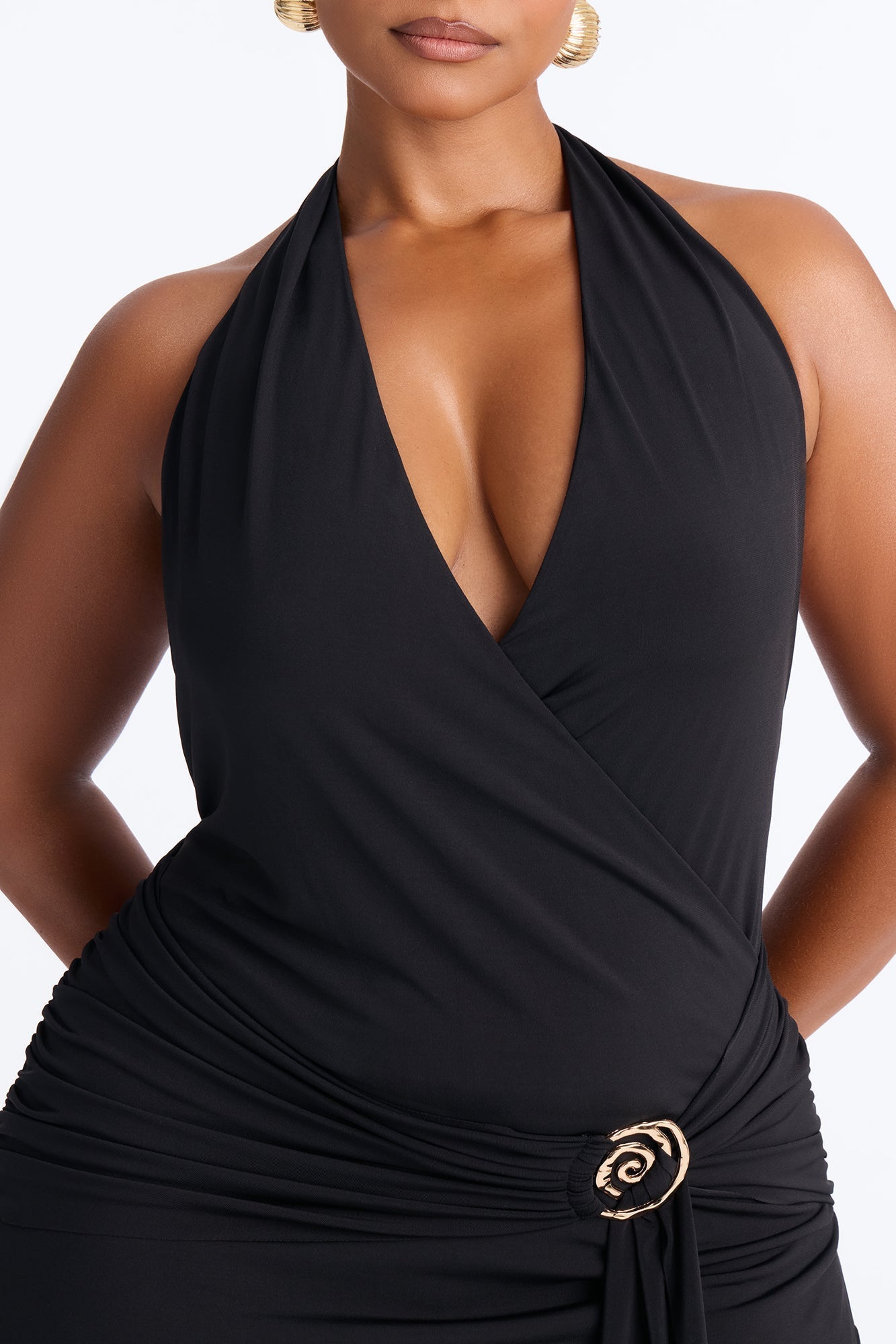 Astrid Asymmetrical Maxi Dress - Black