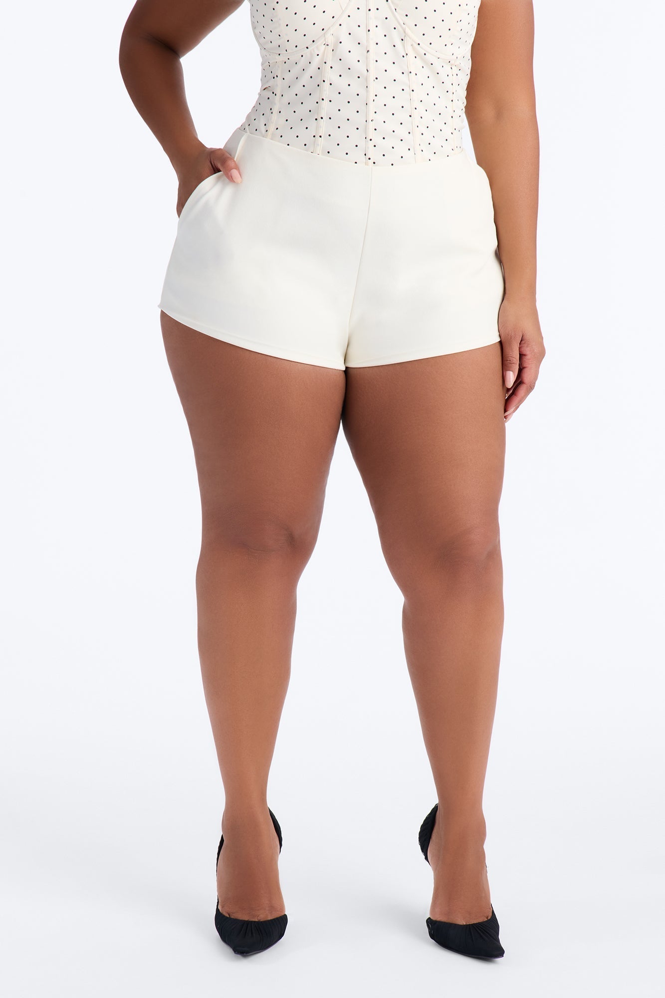 Lexi Linen Low Rise Micro Mini Short - White