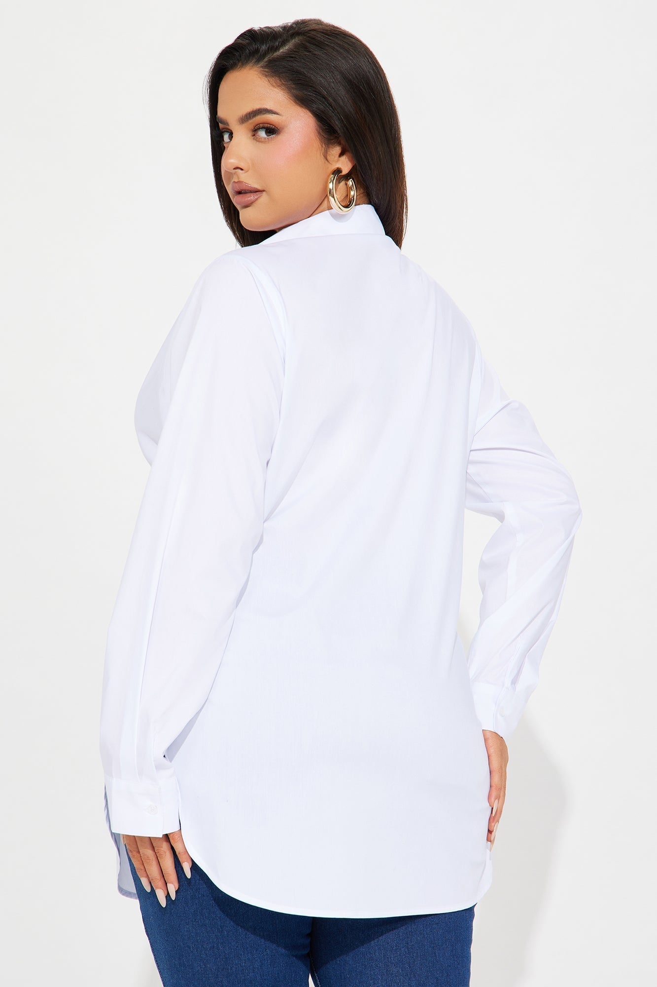 Tres Chic Poplin Shirt - White