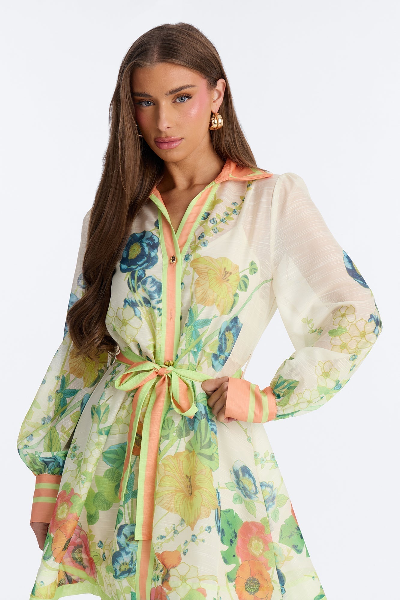 Old School Sweetie Floral Mini Dress - Green/combo