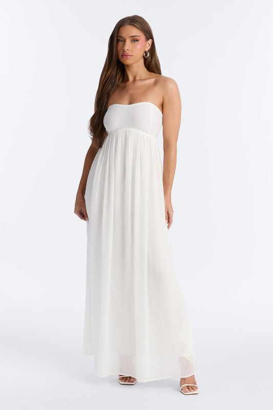She's Effortless Chiffon Maxi Dress - Ivory