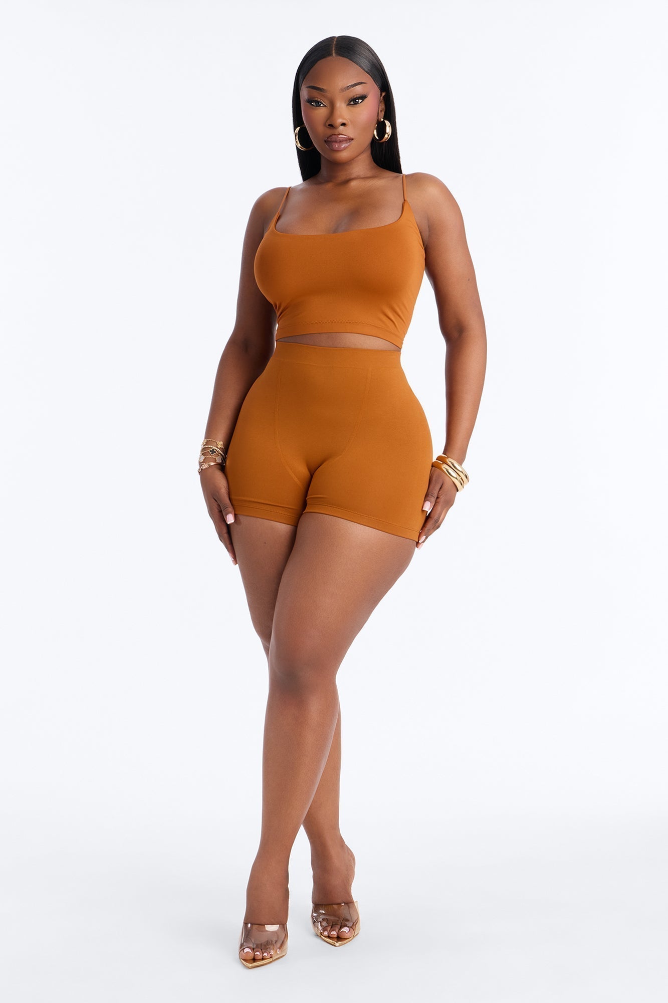 Seamless Smooth Double Lined Micro Hot Short - Copper