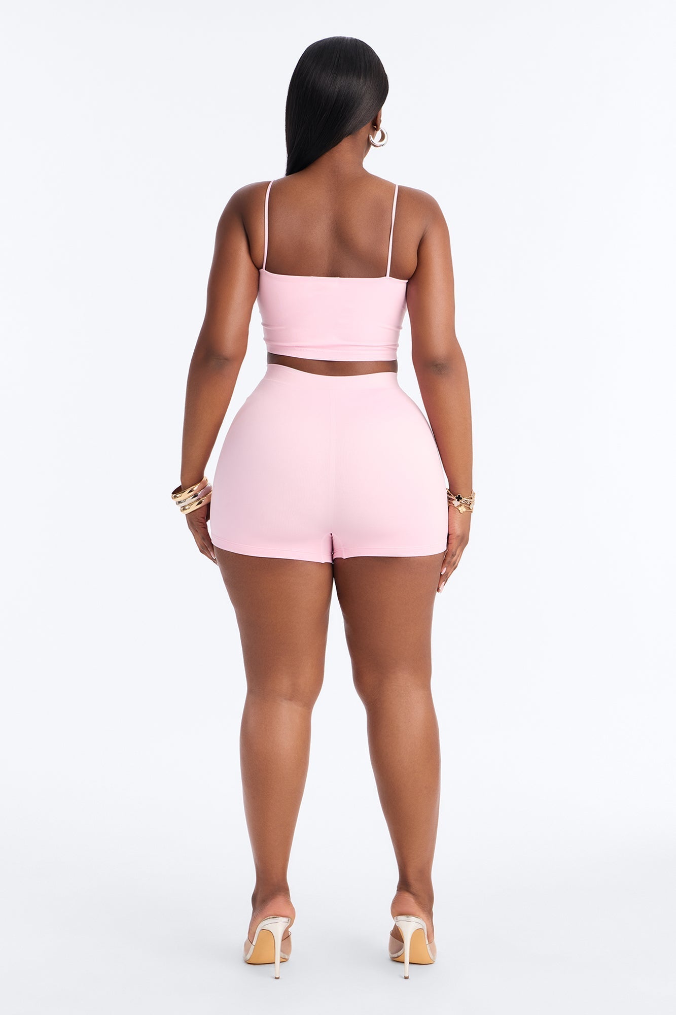 Seamless Smooth Double Lined Micro Hot Short - Light Pink