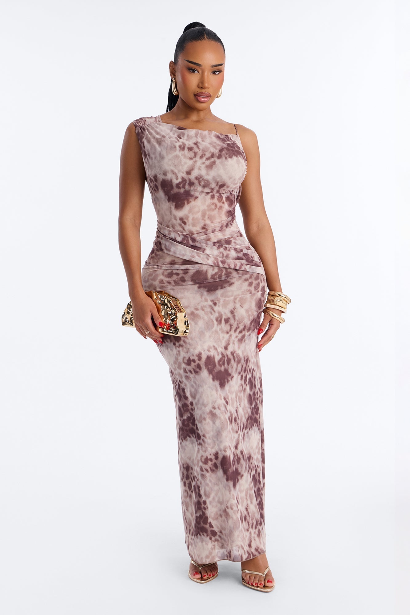 Wild Side Leopard Mesh Maxi Dress - Leopard