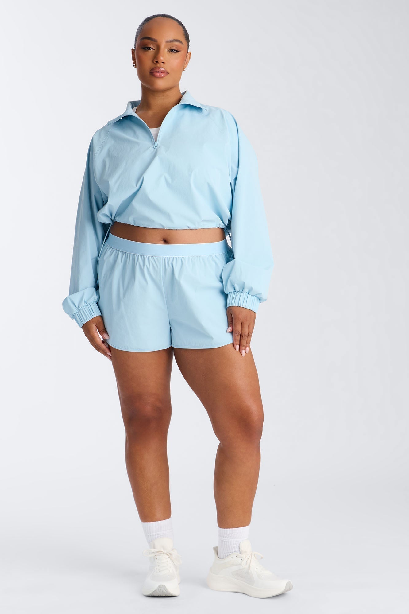 Alora Windbreaker Lounge Short - Light Blue