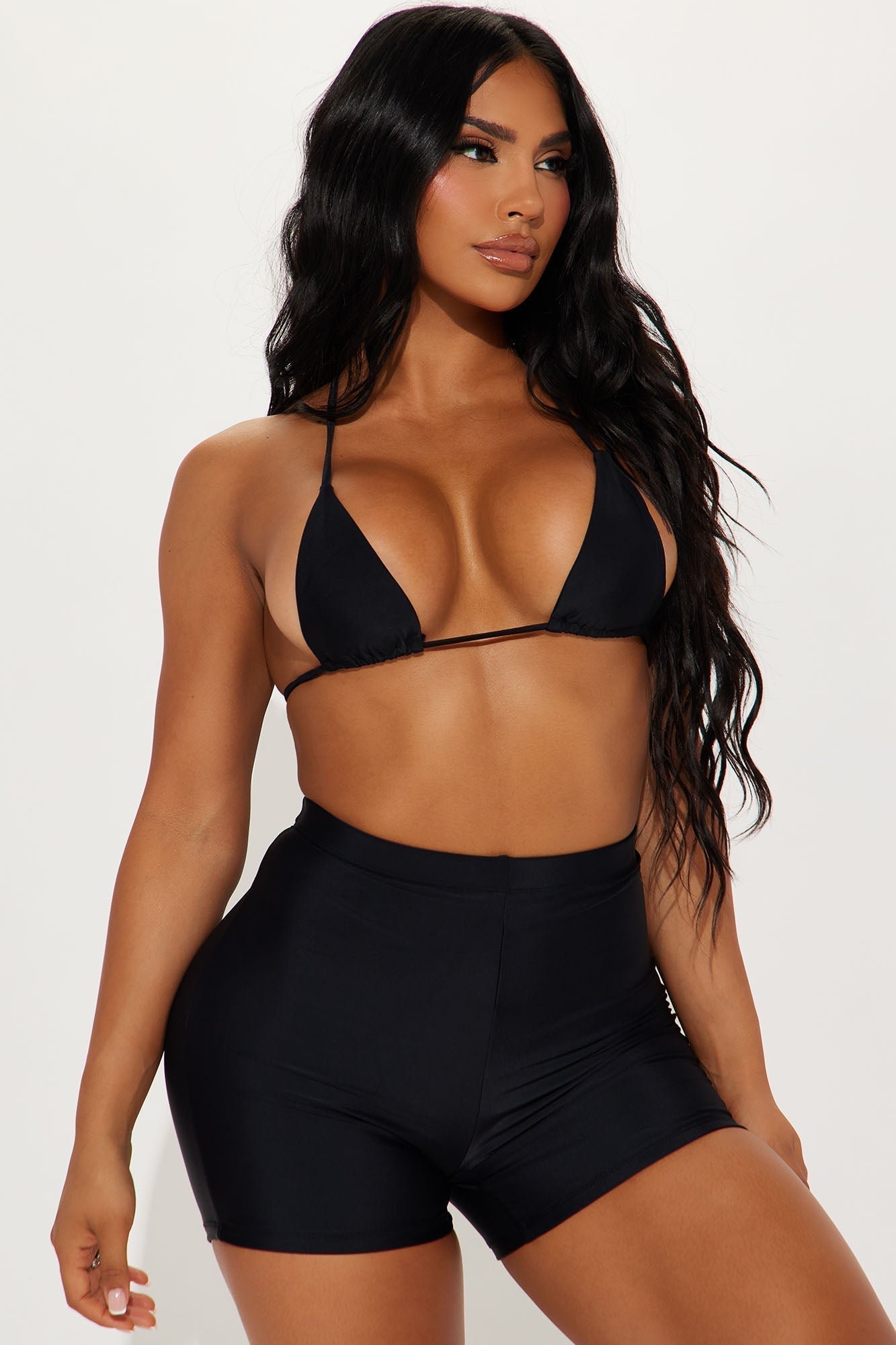 Maui Mix And Match Biker Short Bikini Bottom - Black
