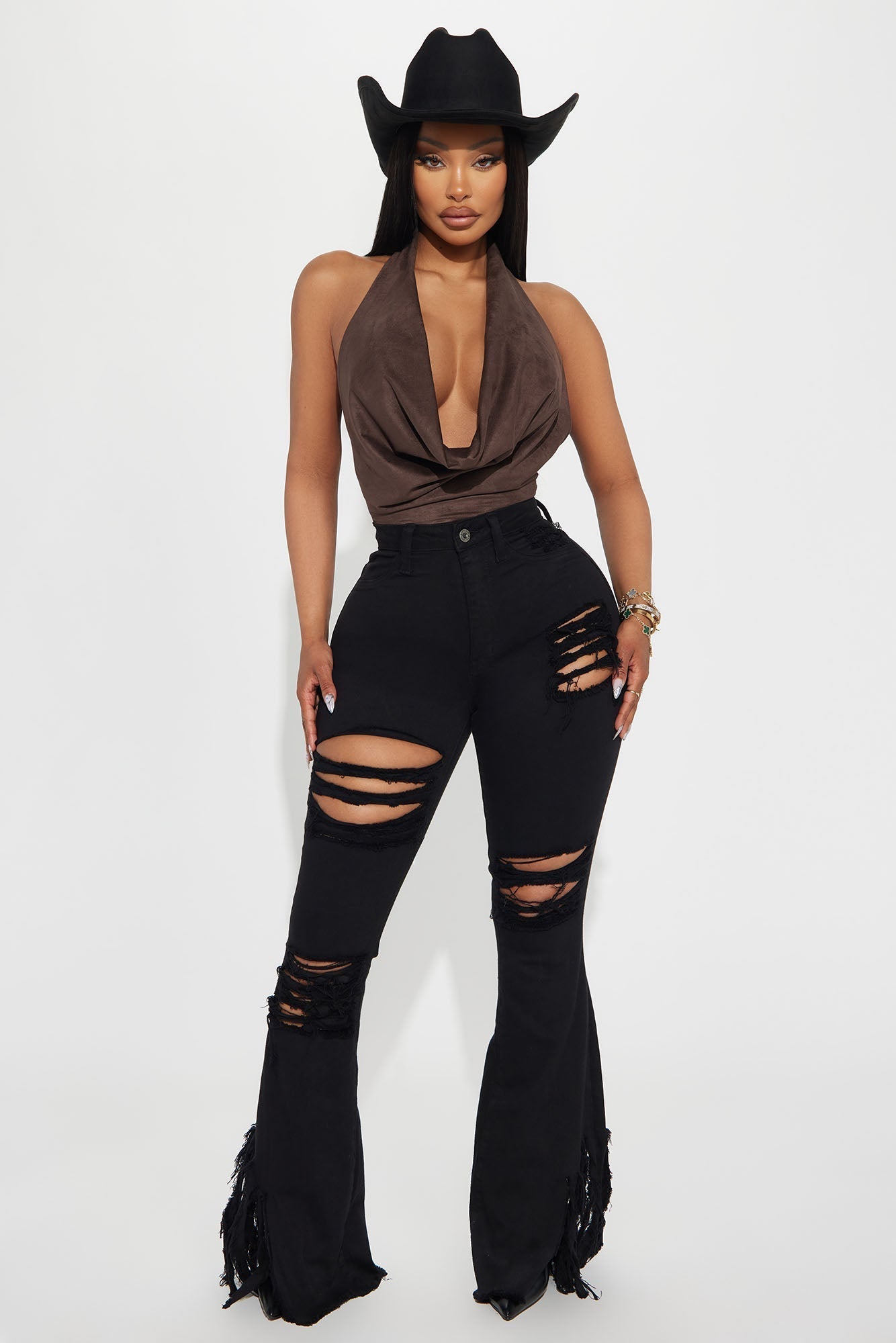 Cowgirl Era Suede Bodysuit - Chocolate