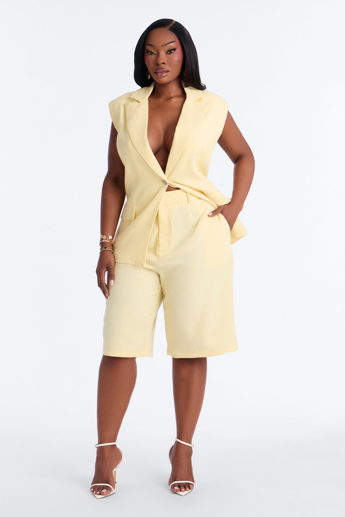 Paloma Linen Bermuda Short - Yellow