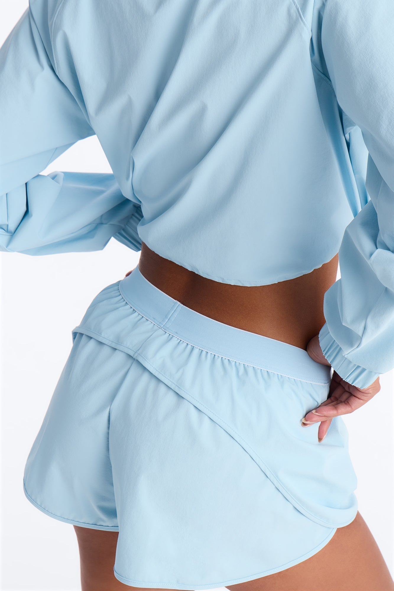 Alora Windbreaker Lounge Short - Light Blue