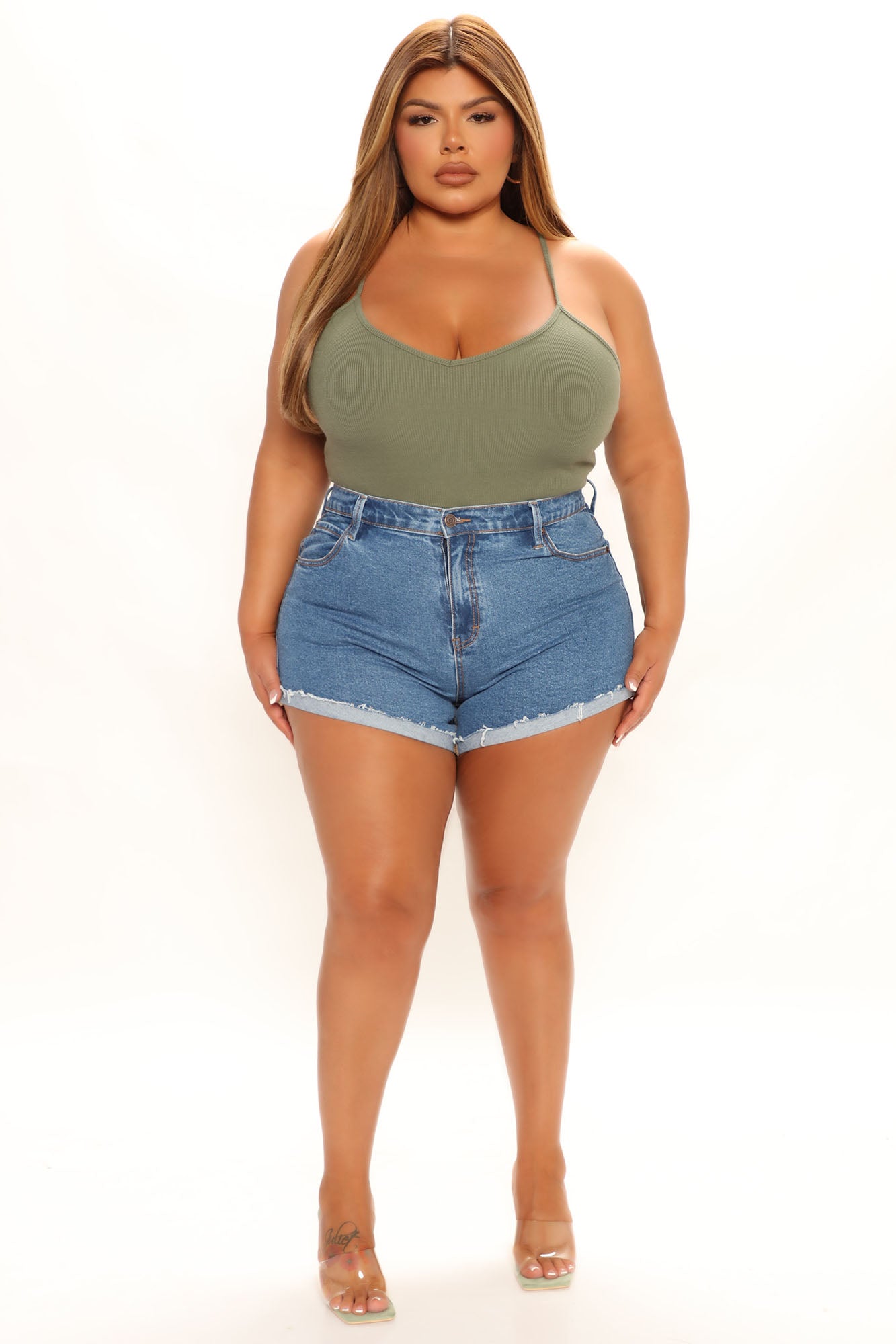 What A Throwback Cheeky Stretch Denim Shorts - Dark Denim