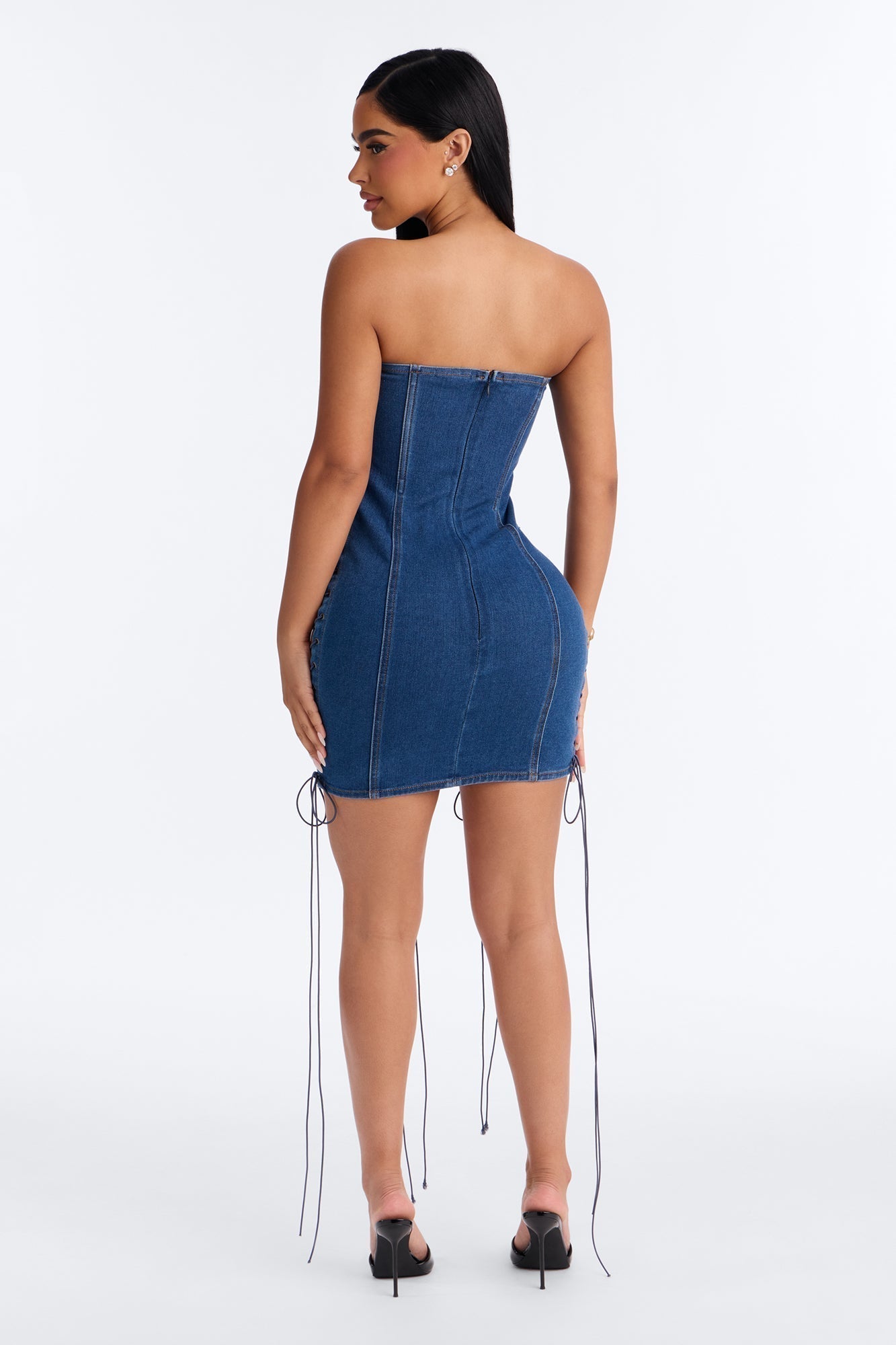 Free Spirit Denim Mini Dress - Medium Wash