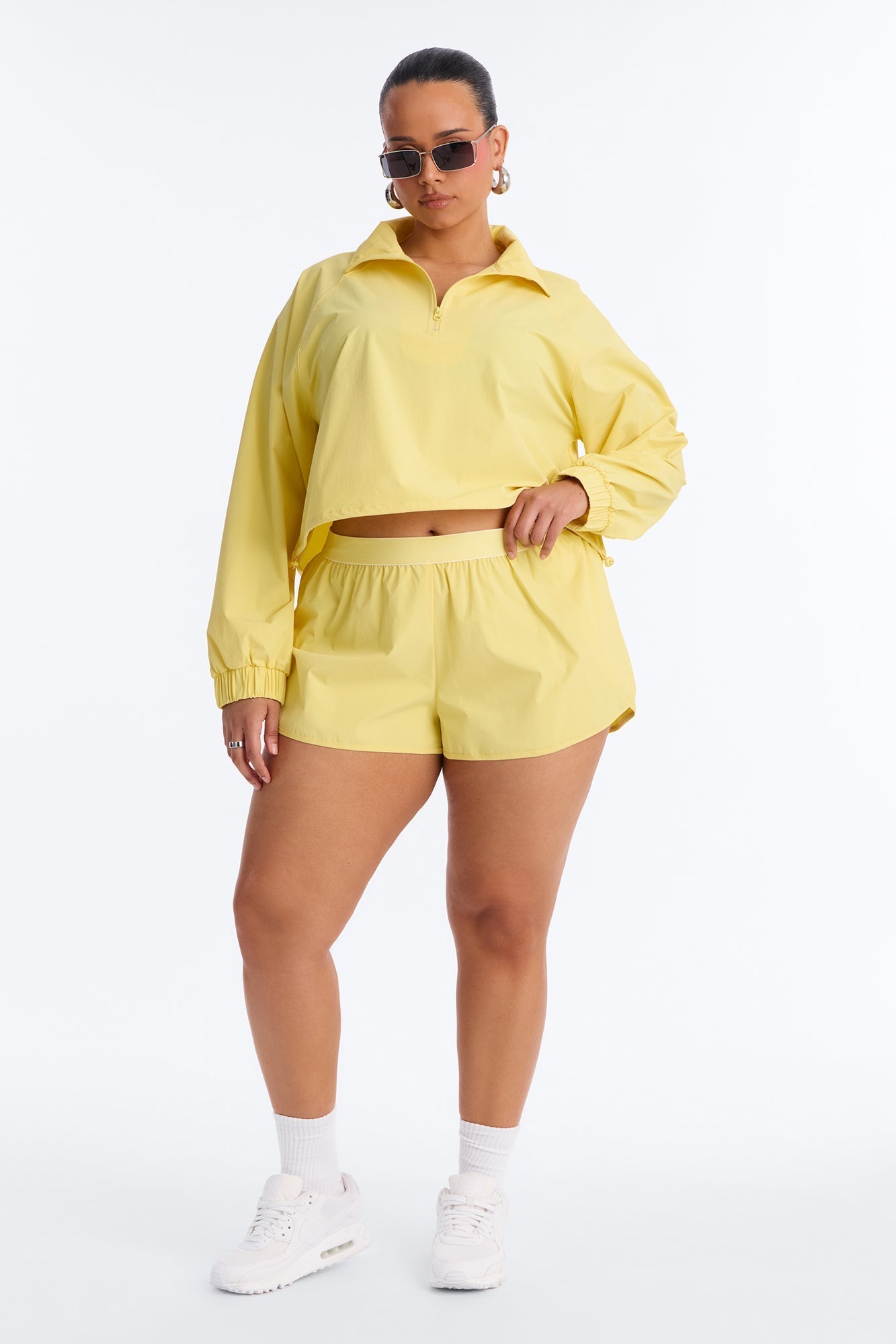 Alora Windbreaker Lounge Short - Yellow