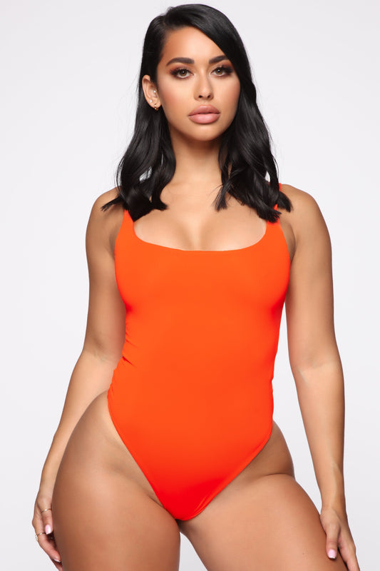 Easy Peasy Tank Swimsuit - Neon Orange