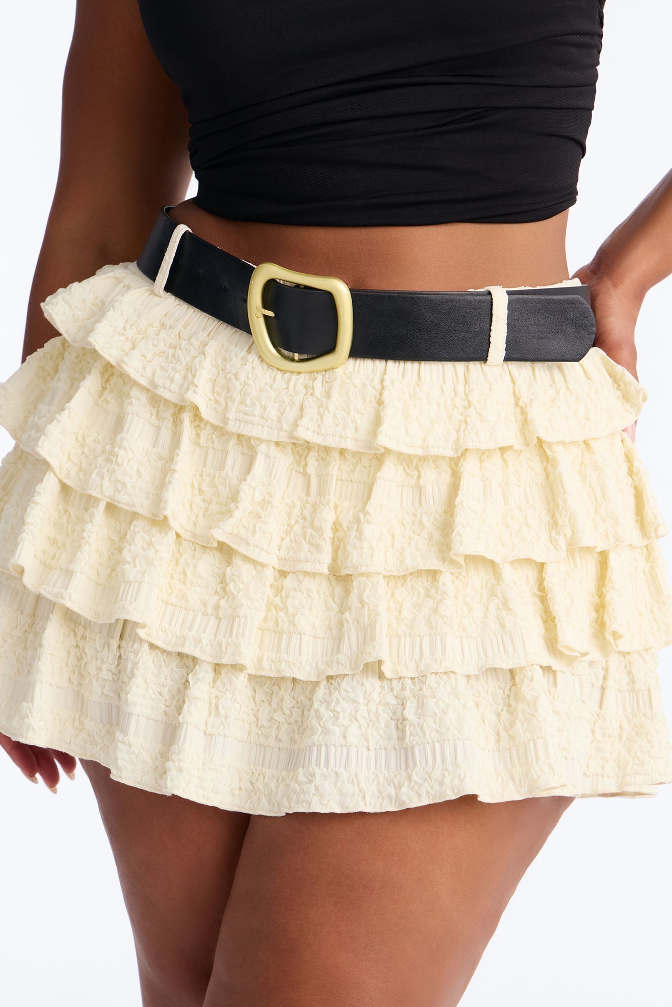 Hard To Forget Belted Bloomer Skort - Ivory