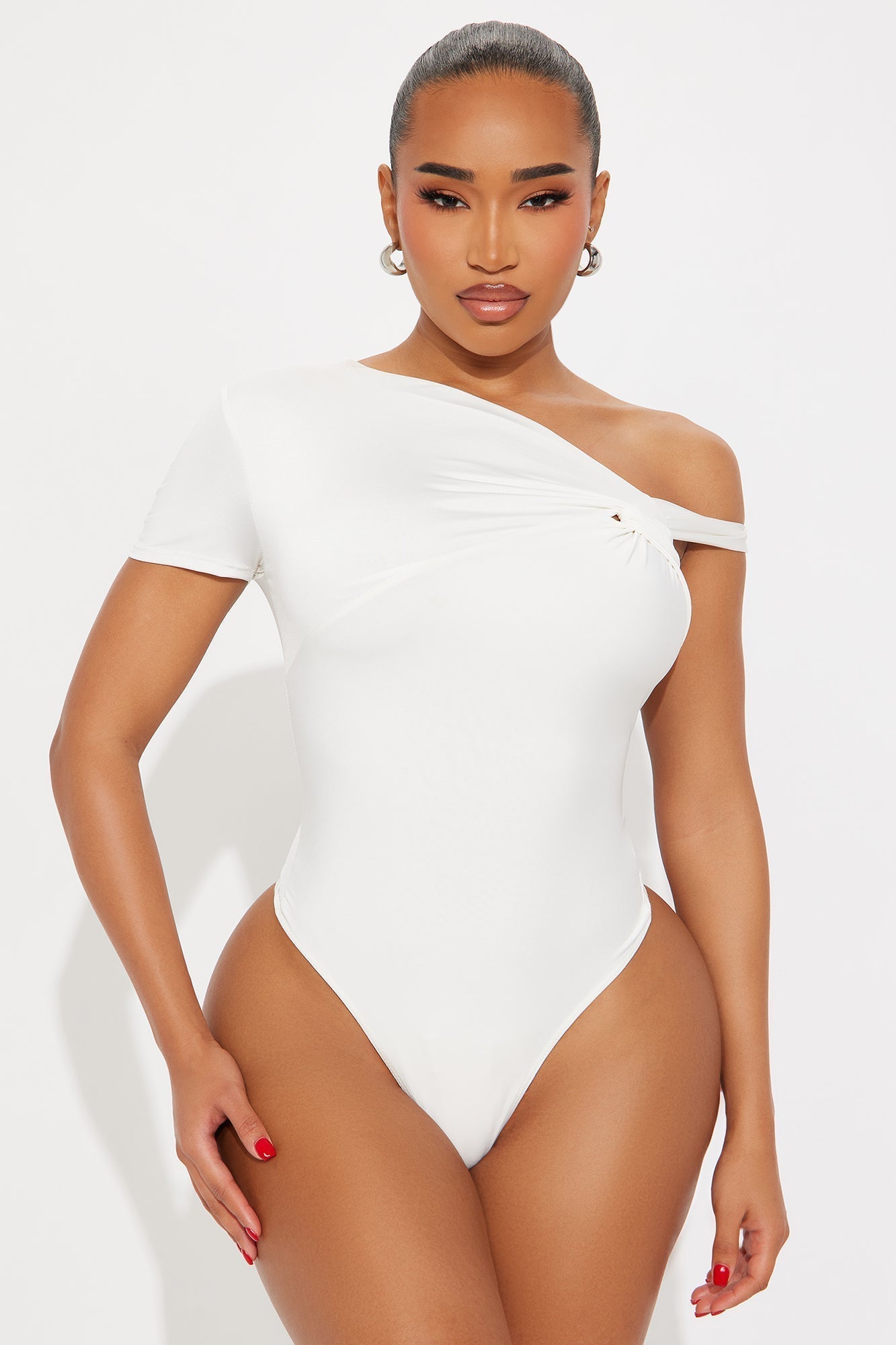 Twist It Up Cut Out Bodysuit - Ivory
