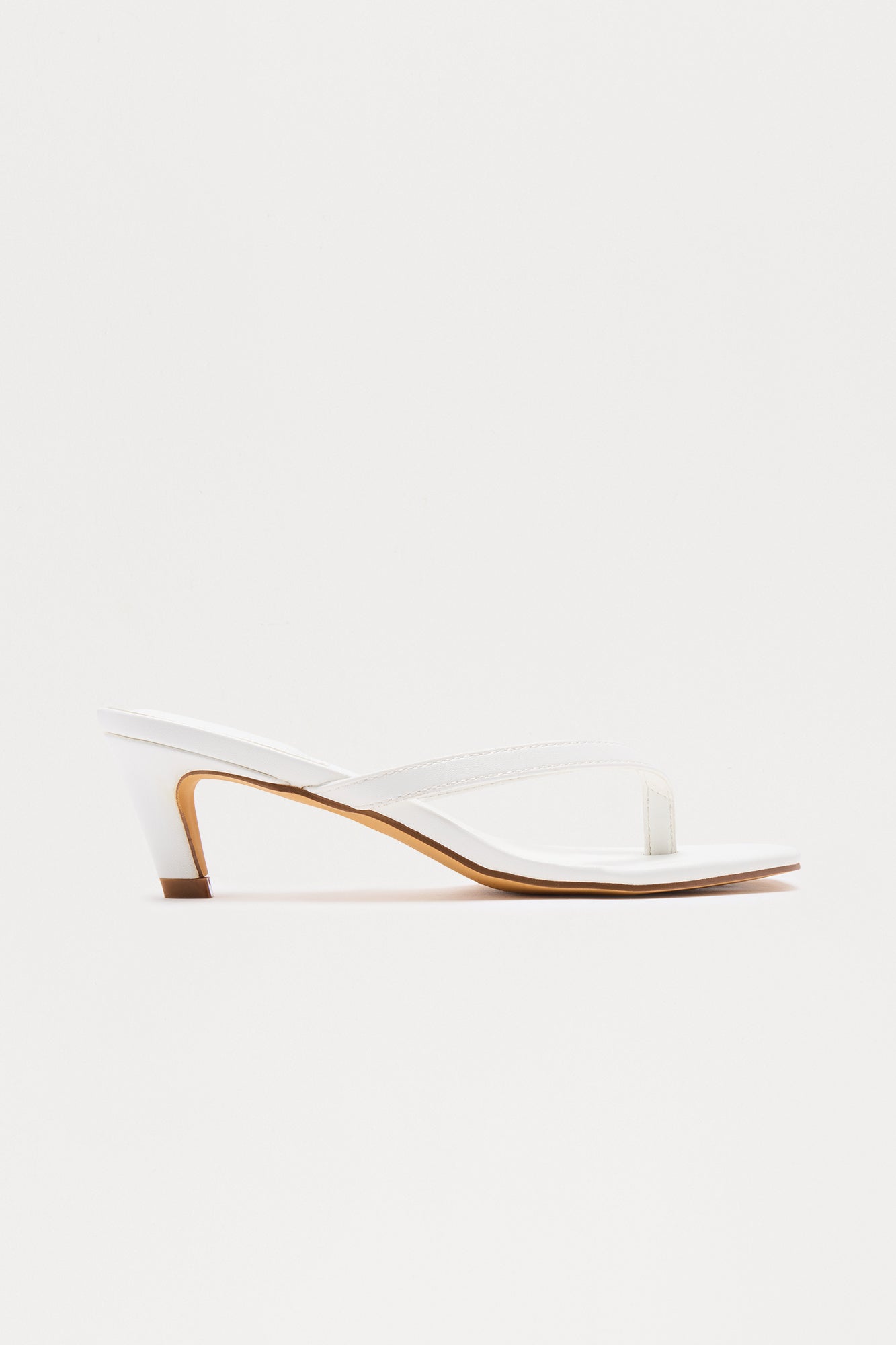 Astona Square Toe Thong Mules - White