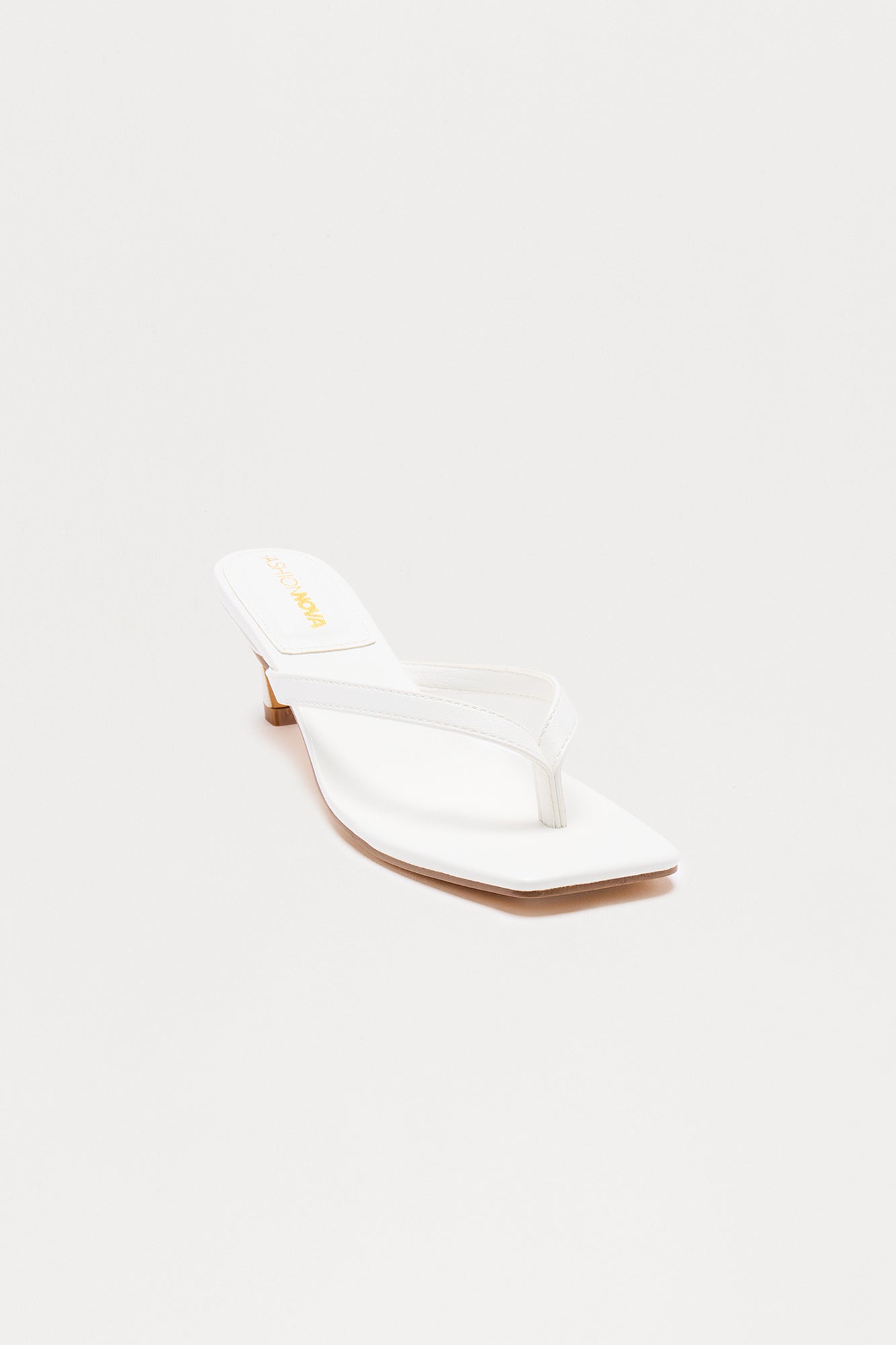 Astona Square Toe Thong Mules - White