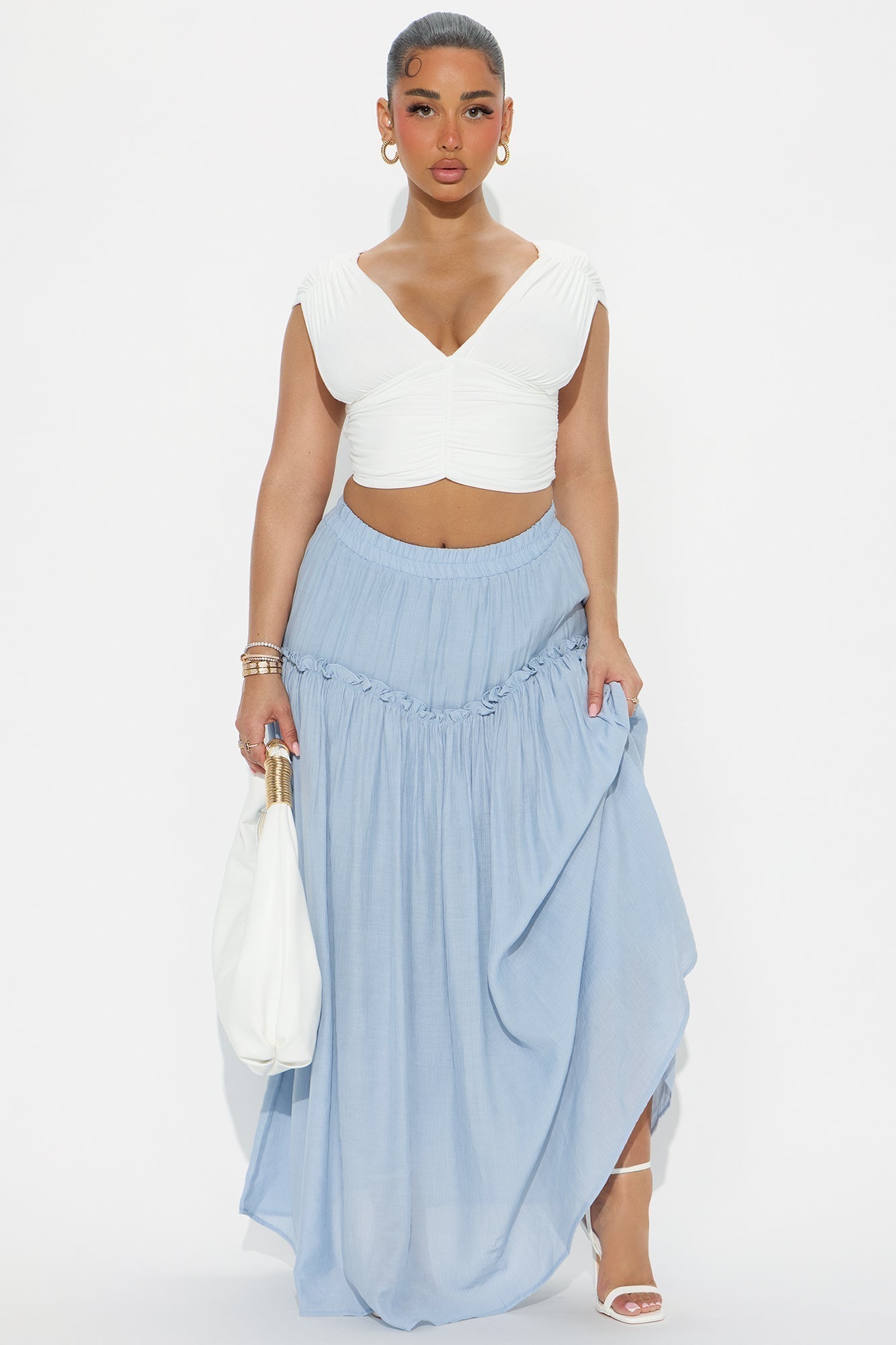 Lily Maxi Skirt - Light Blue