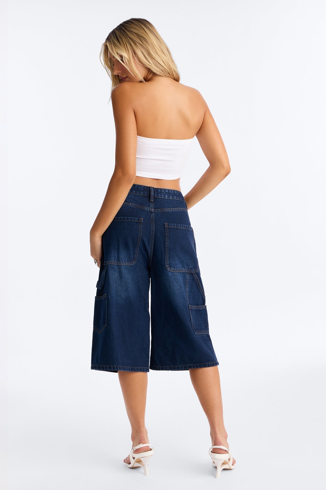 One Chance Carpenter Denim Jorts - Dark Wash