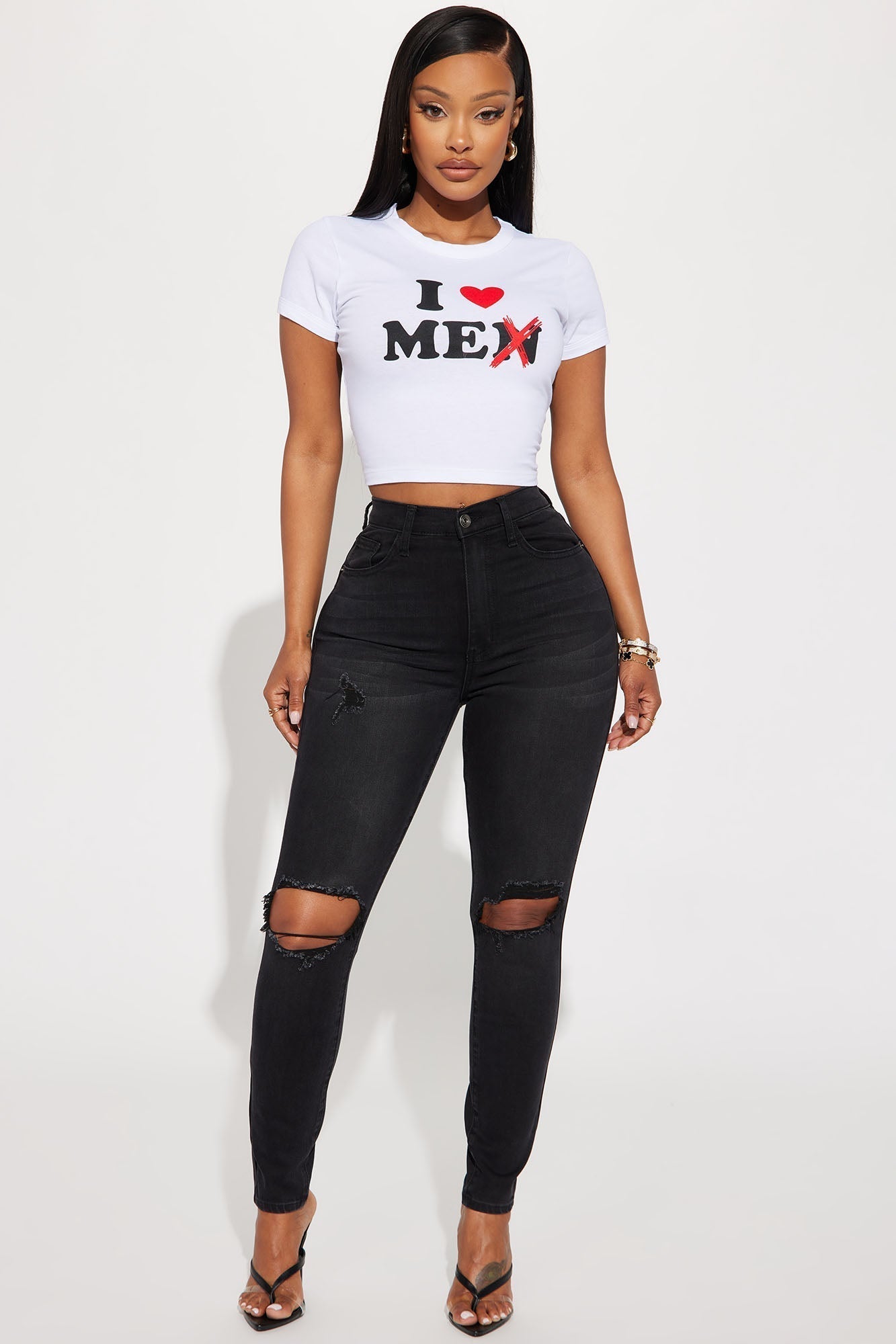 I Love Me Graphic Tee - White