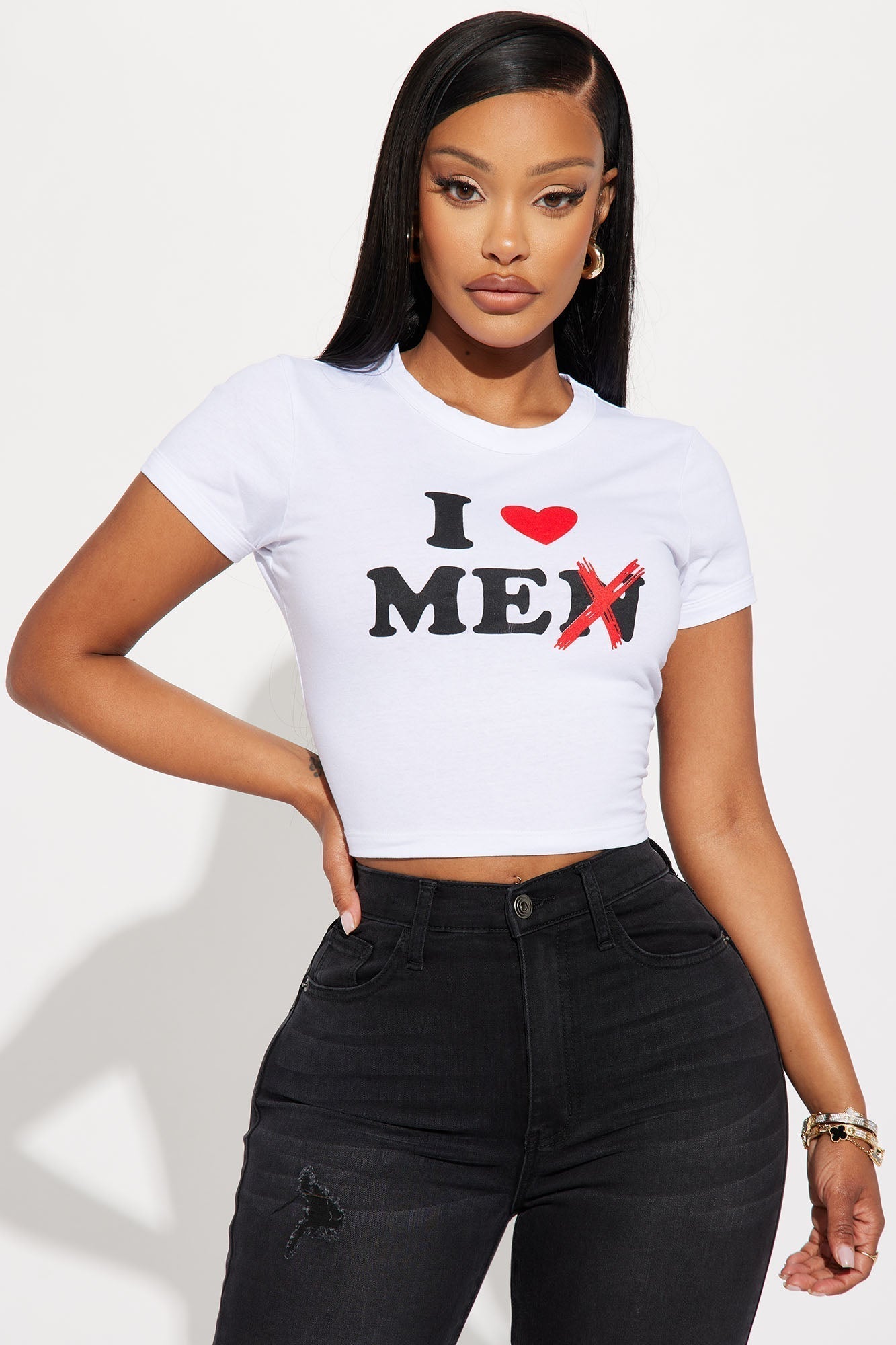 I Love Me Graphic Tee - White