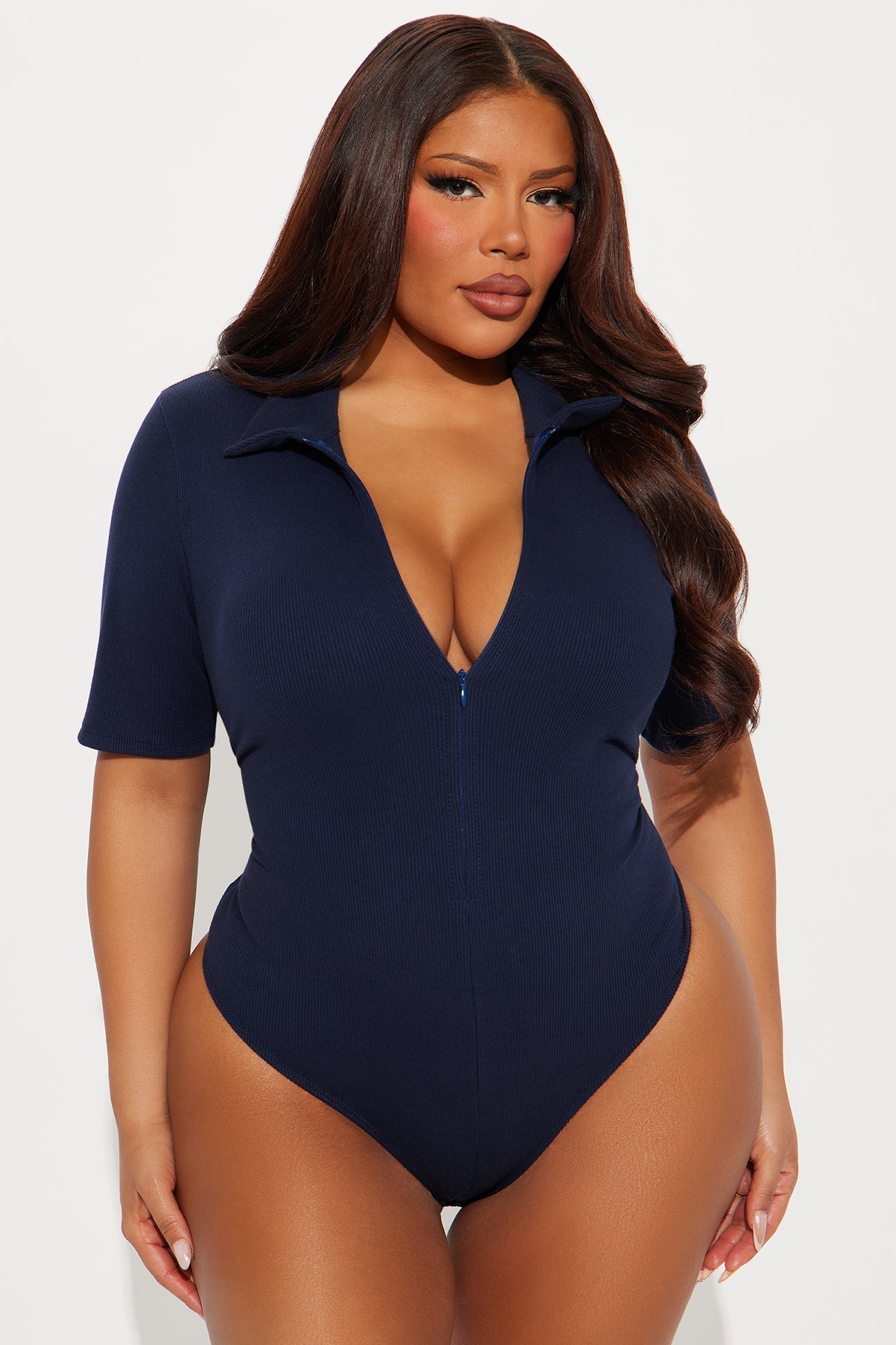 Hustle And Grind Short Sleeve Bodysuit - Navy
