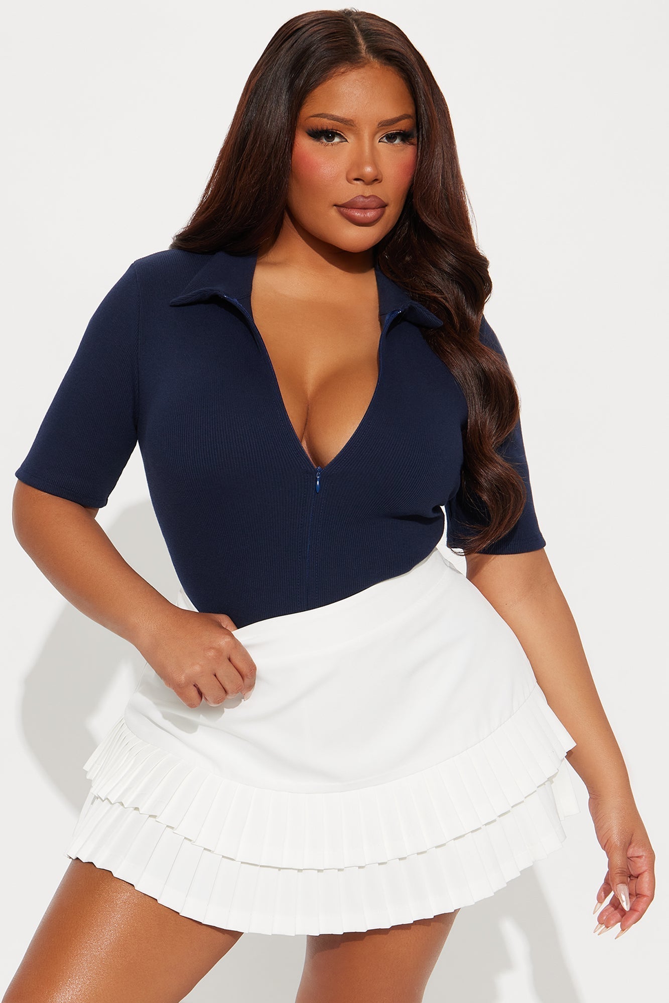 Hustle And Grind Short Sleeve Bodysuit - Navy