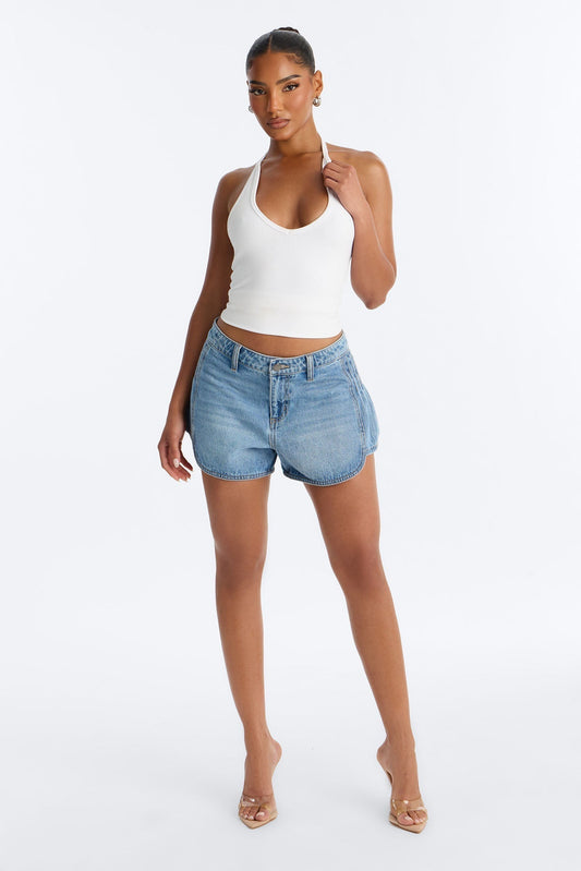 Flutter Dolphin Denim Shorts - Medium Wash