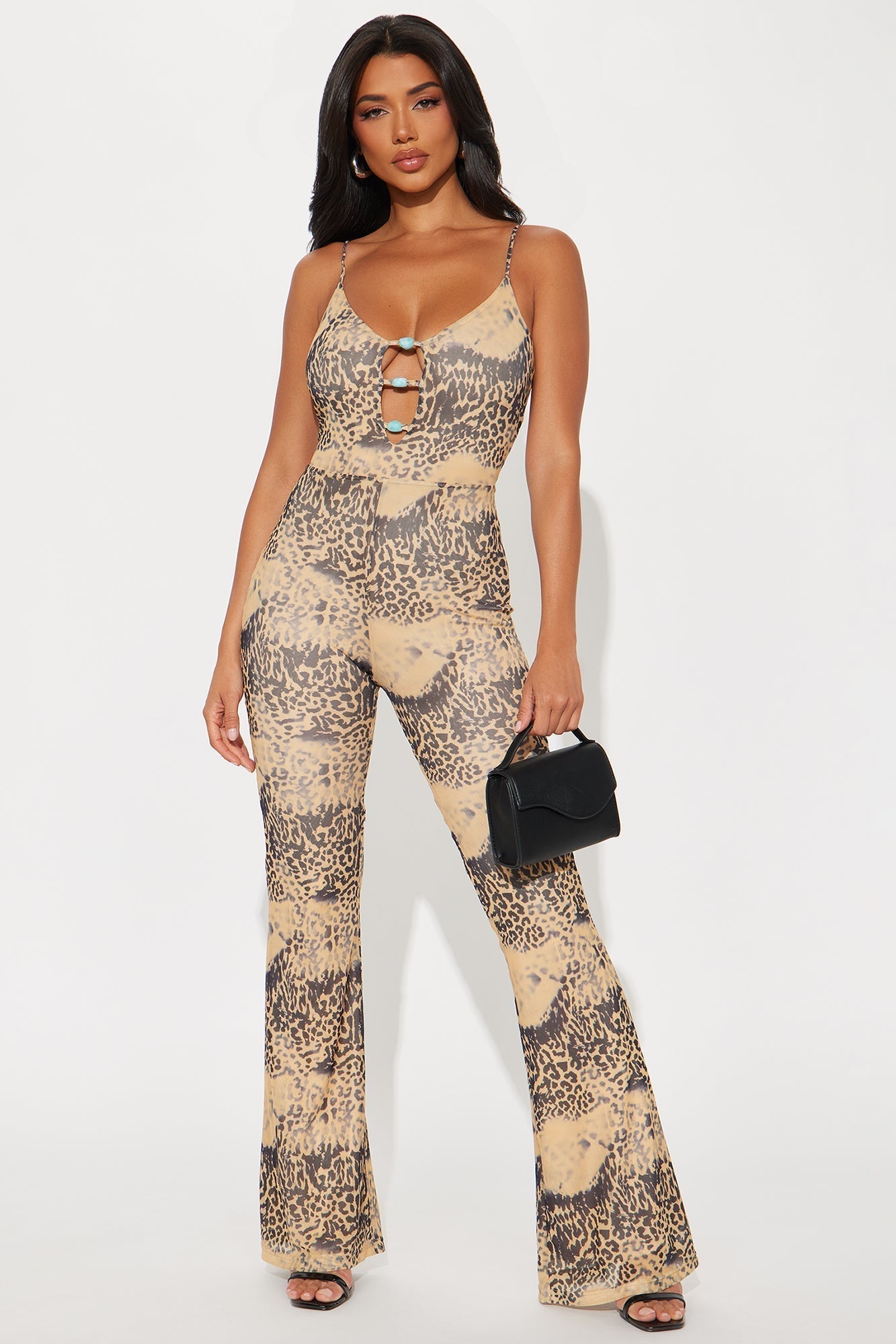 Stirring Things Up Animal Print Jumpsuit - Yellow