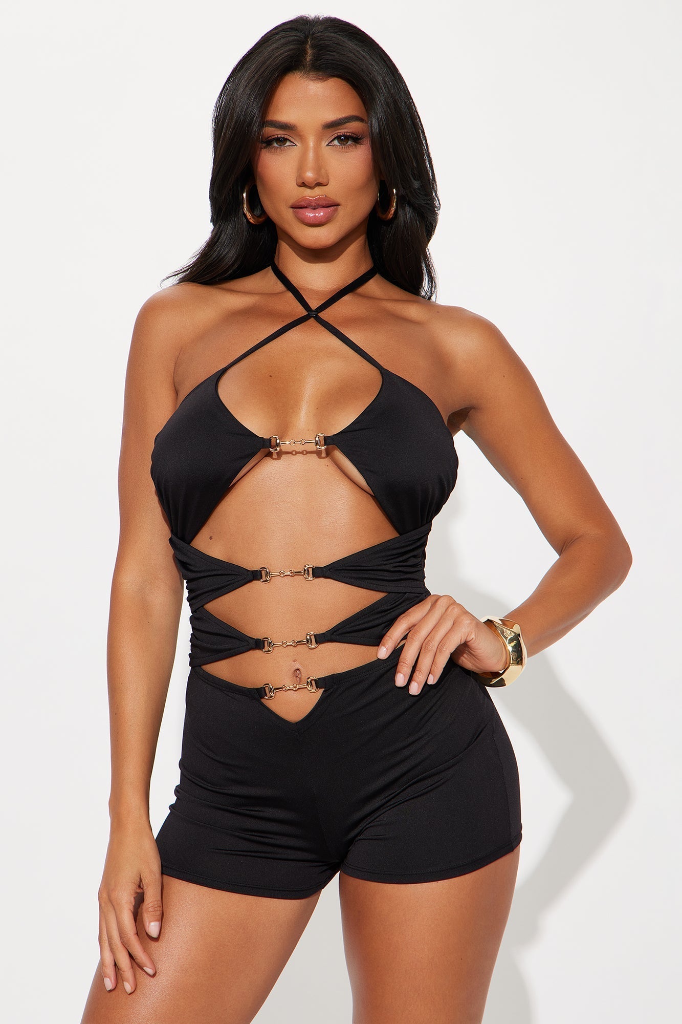 Dance All Night Micro Short Romper - Black