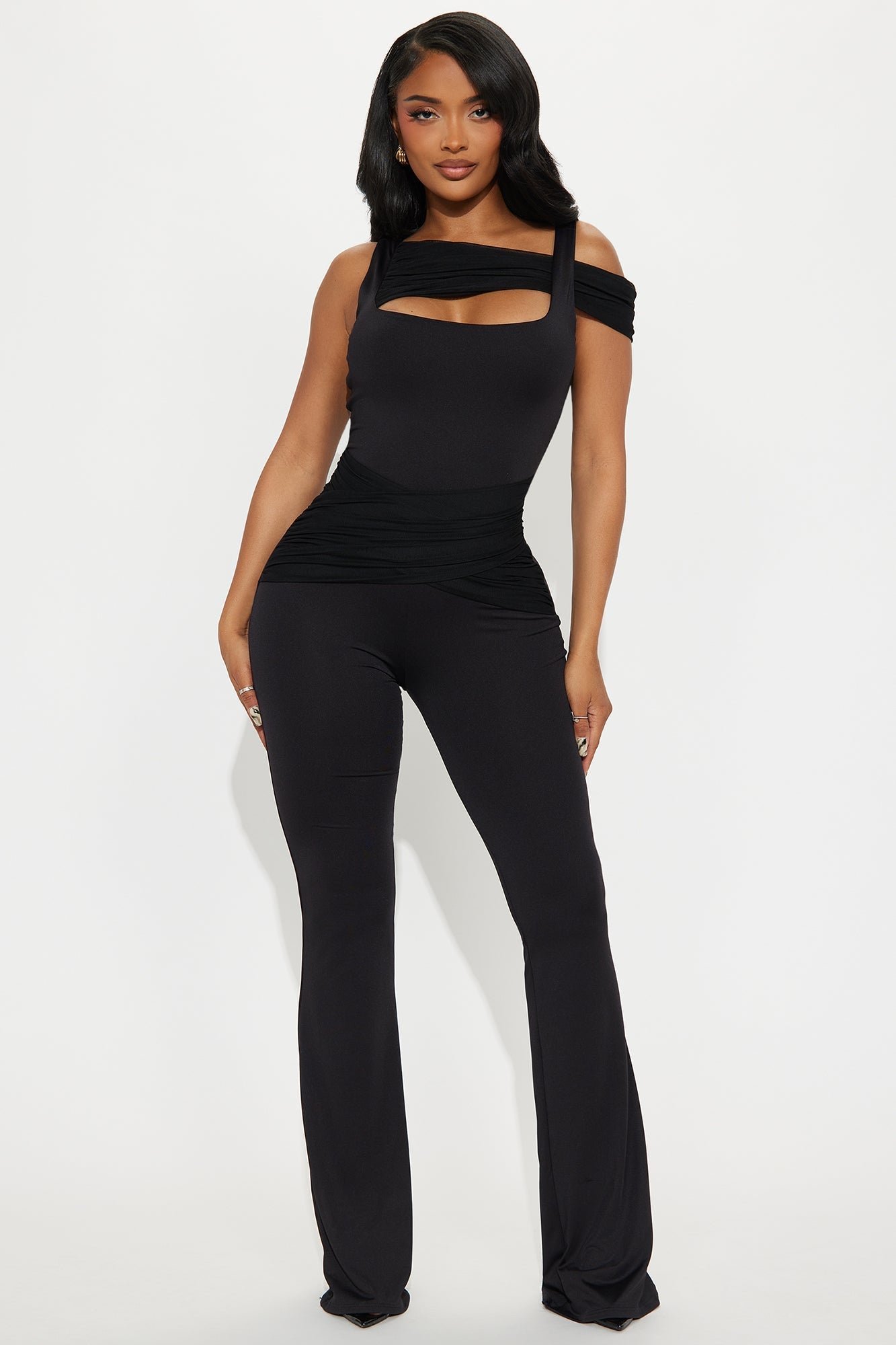 Martini & Gossip Flare Jumpsuit - Black
