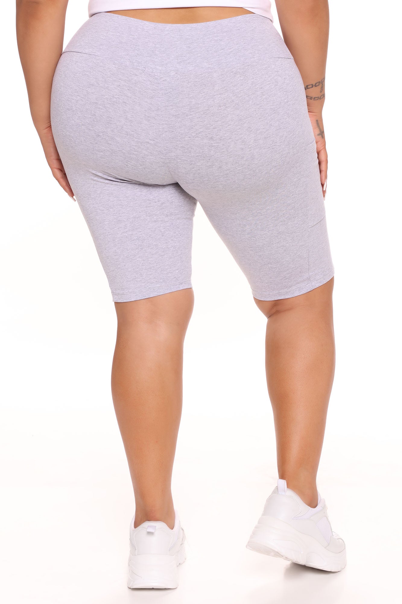 Keeping Up Biker Short - Heather Grey