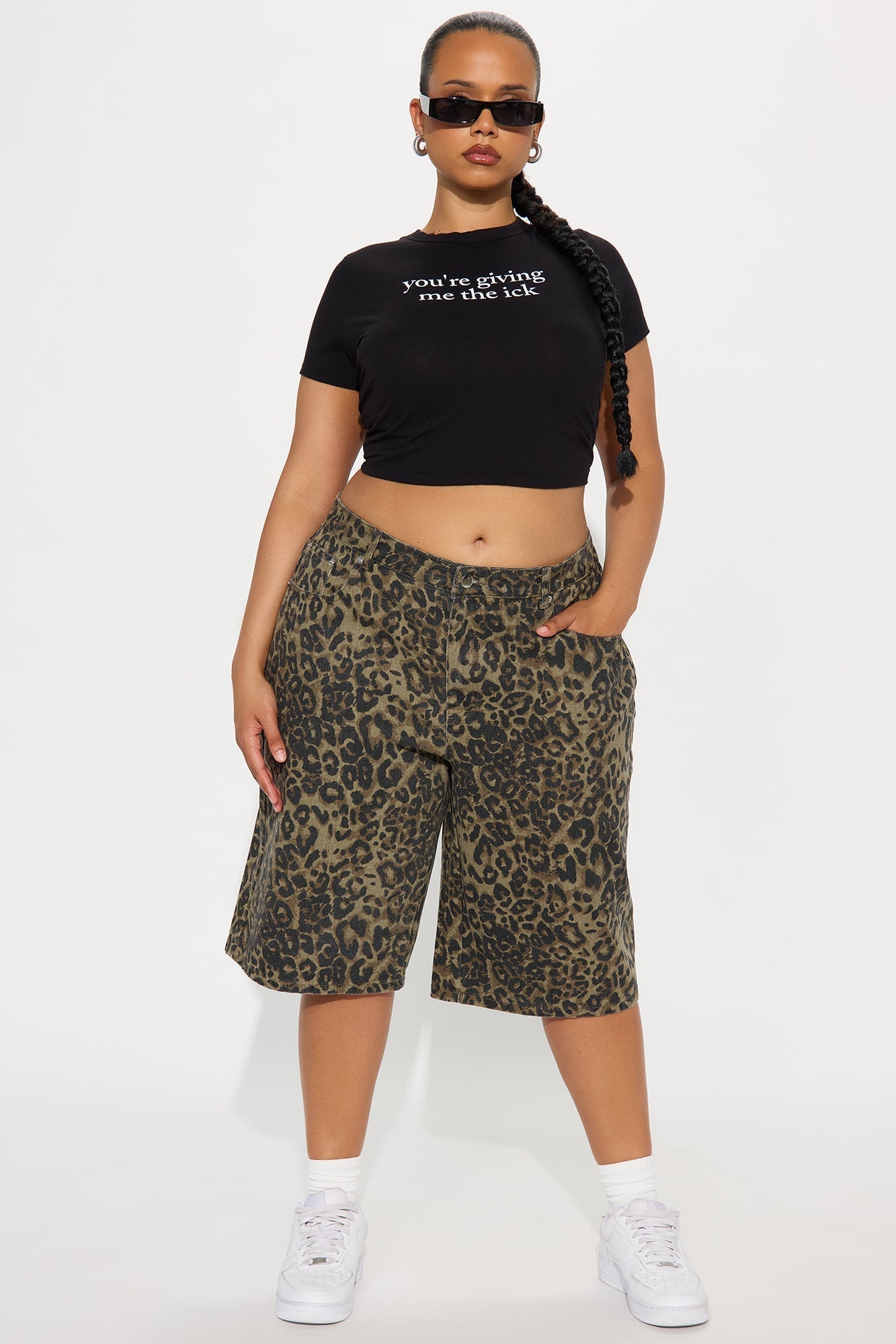 What Do You Know Leopard Bermuda Short - Brown/combo