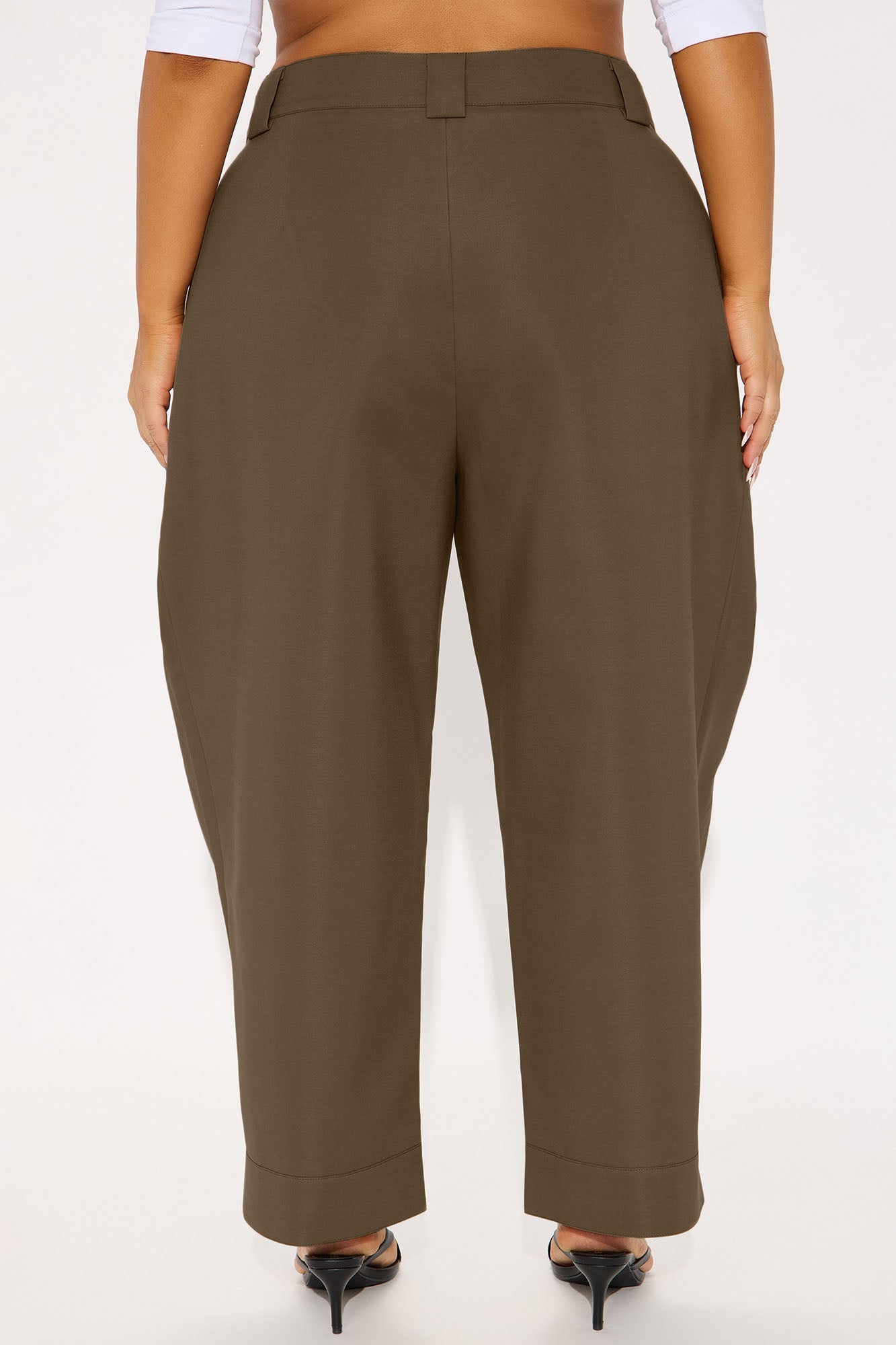 Kayla Barrel Leg Pant - Khaki