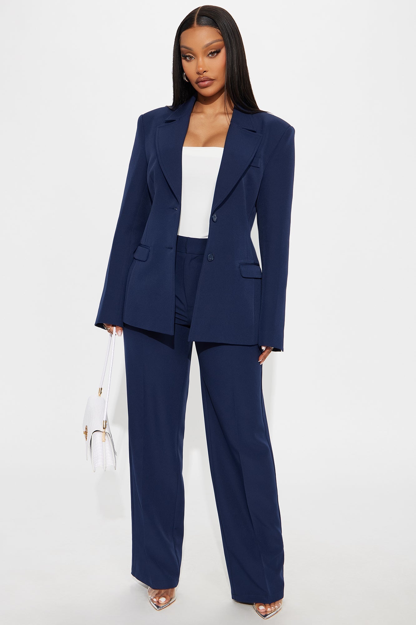 Kendall High Rise Trouser Pant - Navy