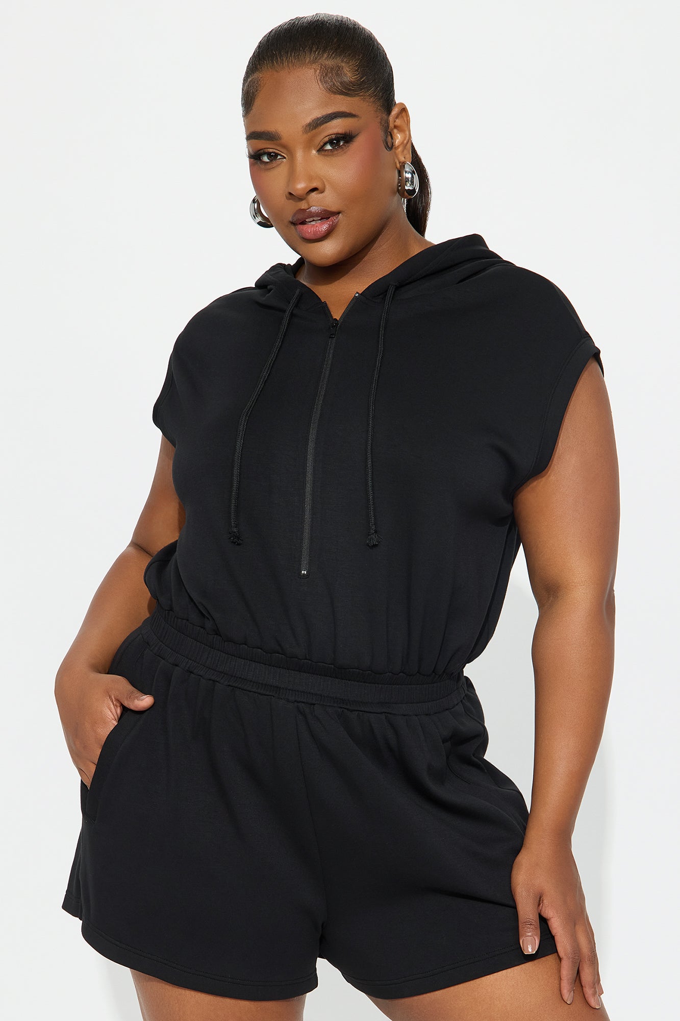 Running Errands Short Sleeve Romper - Black
