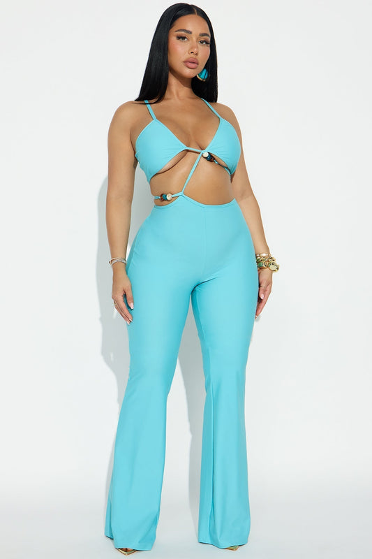 Santorini Sunset Jumpsuit - Aqua
