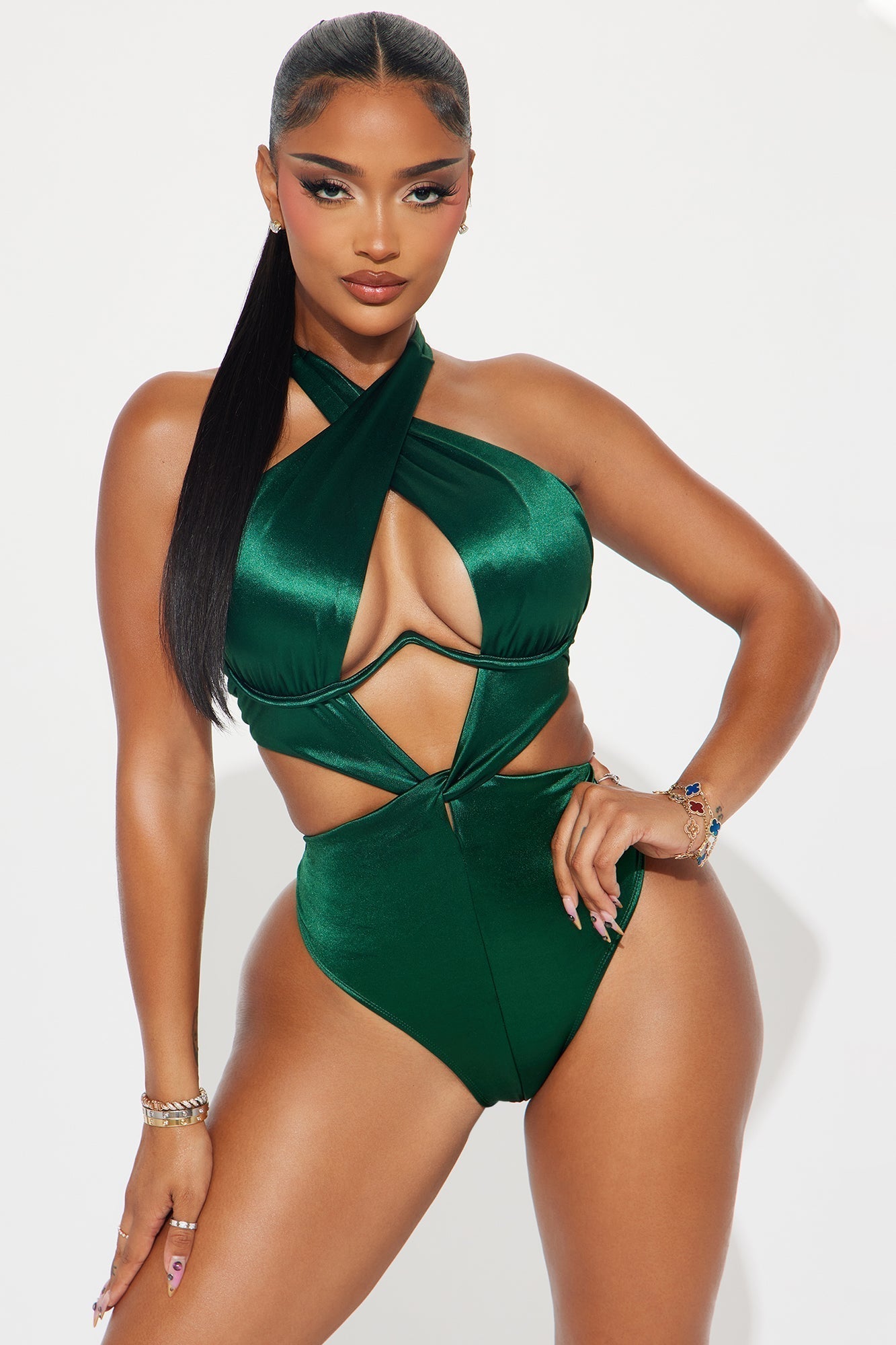 Kailen Underwire Twist 1 Piece Swimsuit - Emerald
