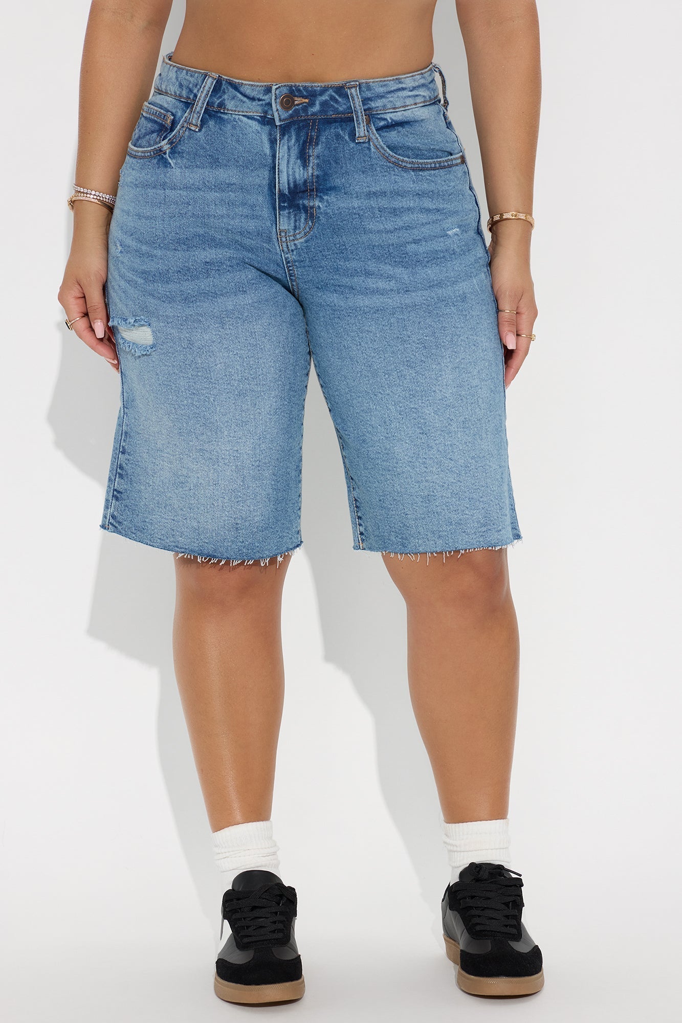 Boardwalker Bermuda Denim Shorts - Medium Wash